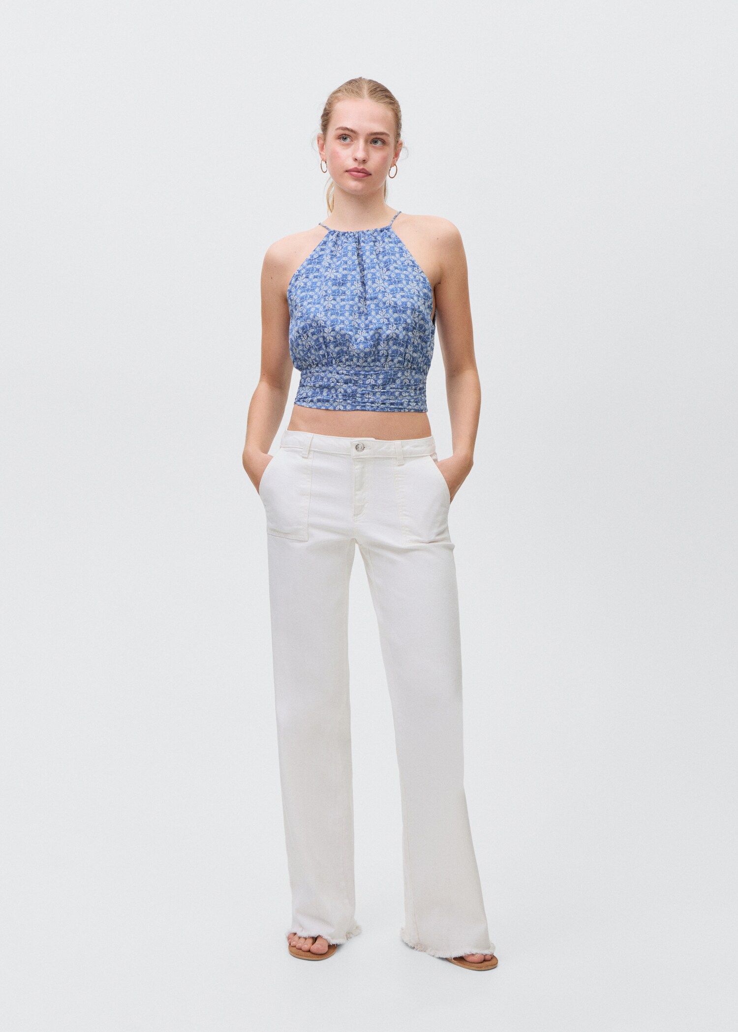Top crop halter estampado - Plano general