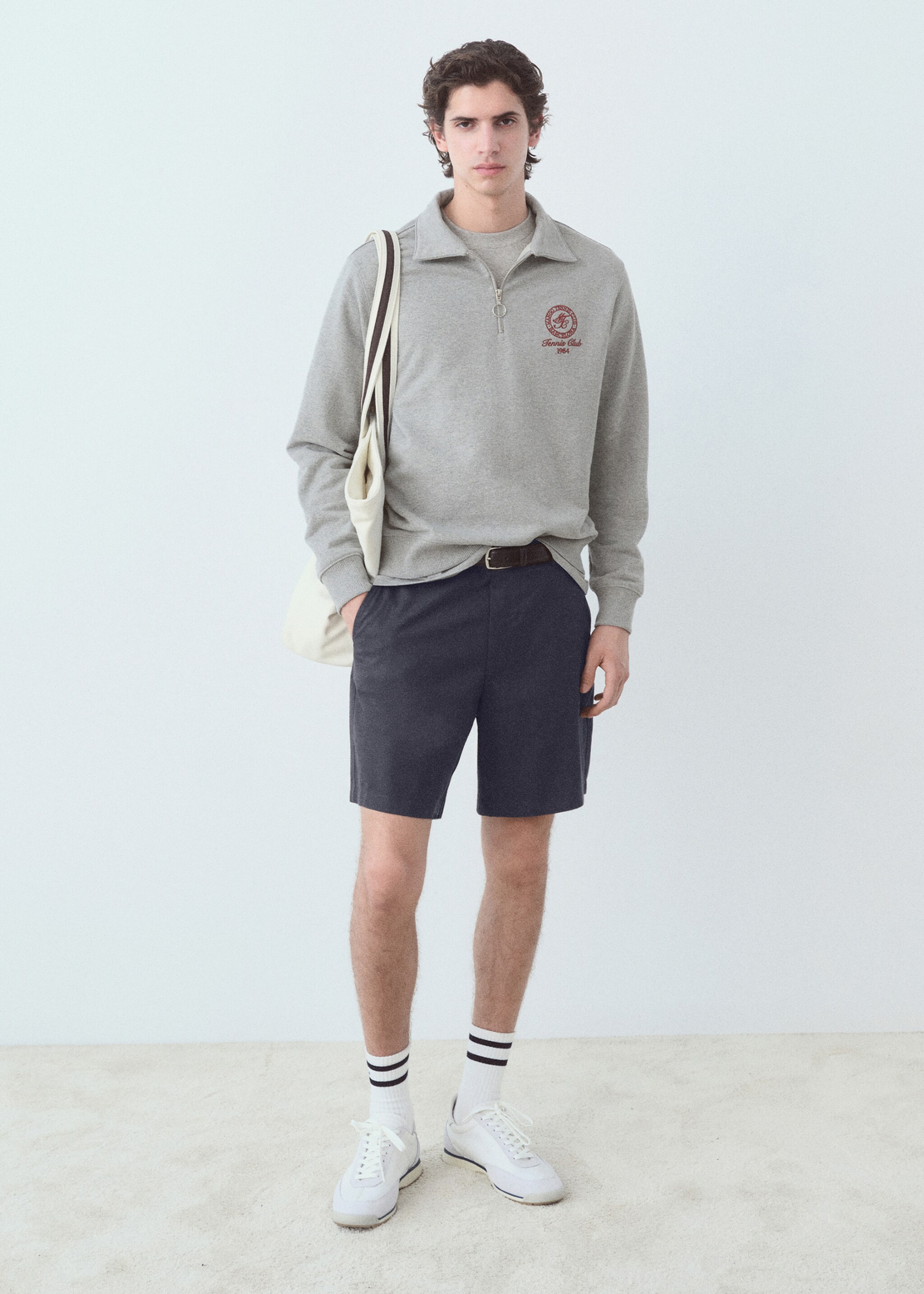 Sweatshirt mit halbhohem Kragen und Reißverschluss - Allgemeine Ansicht