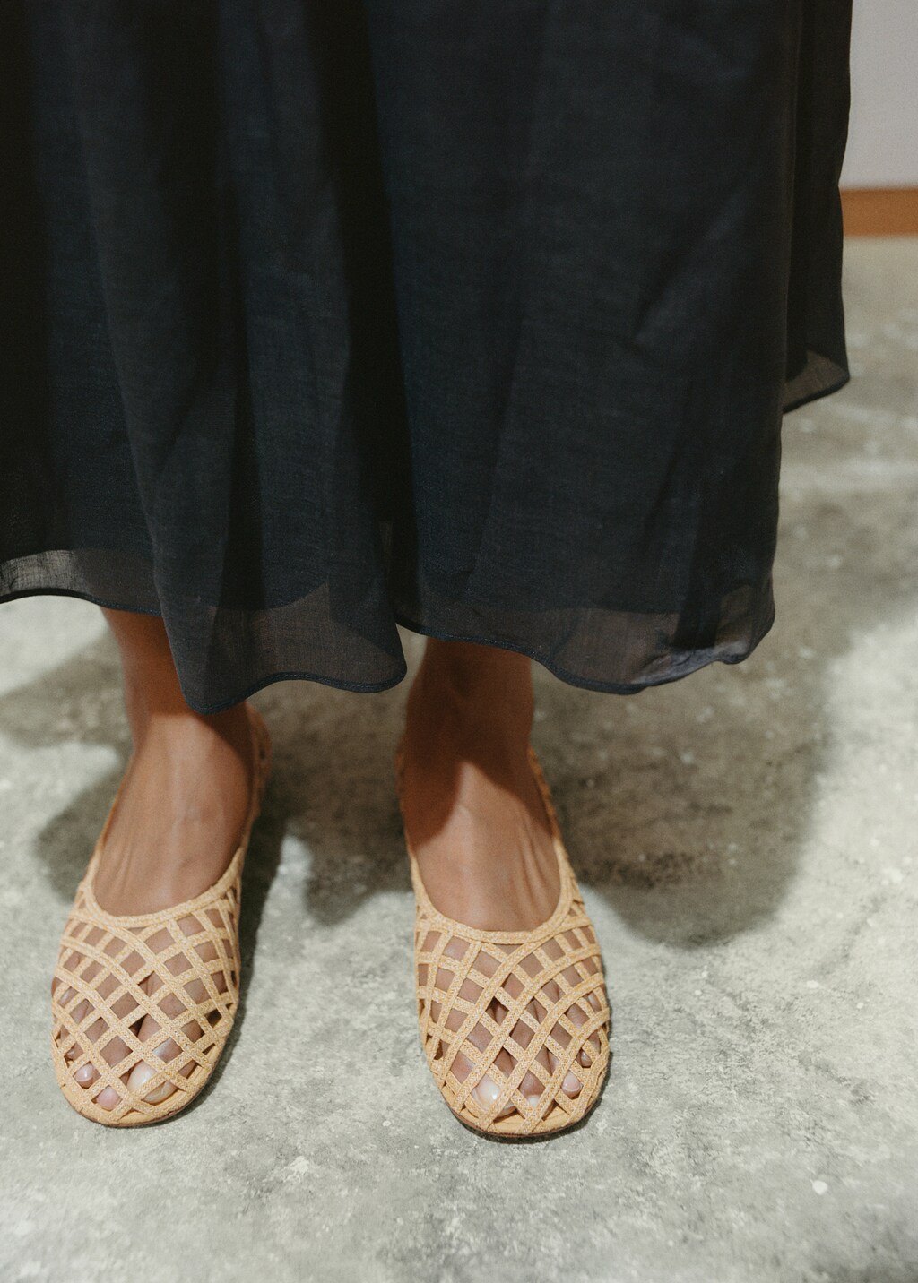 Natural fiber ballet flats