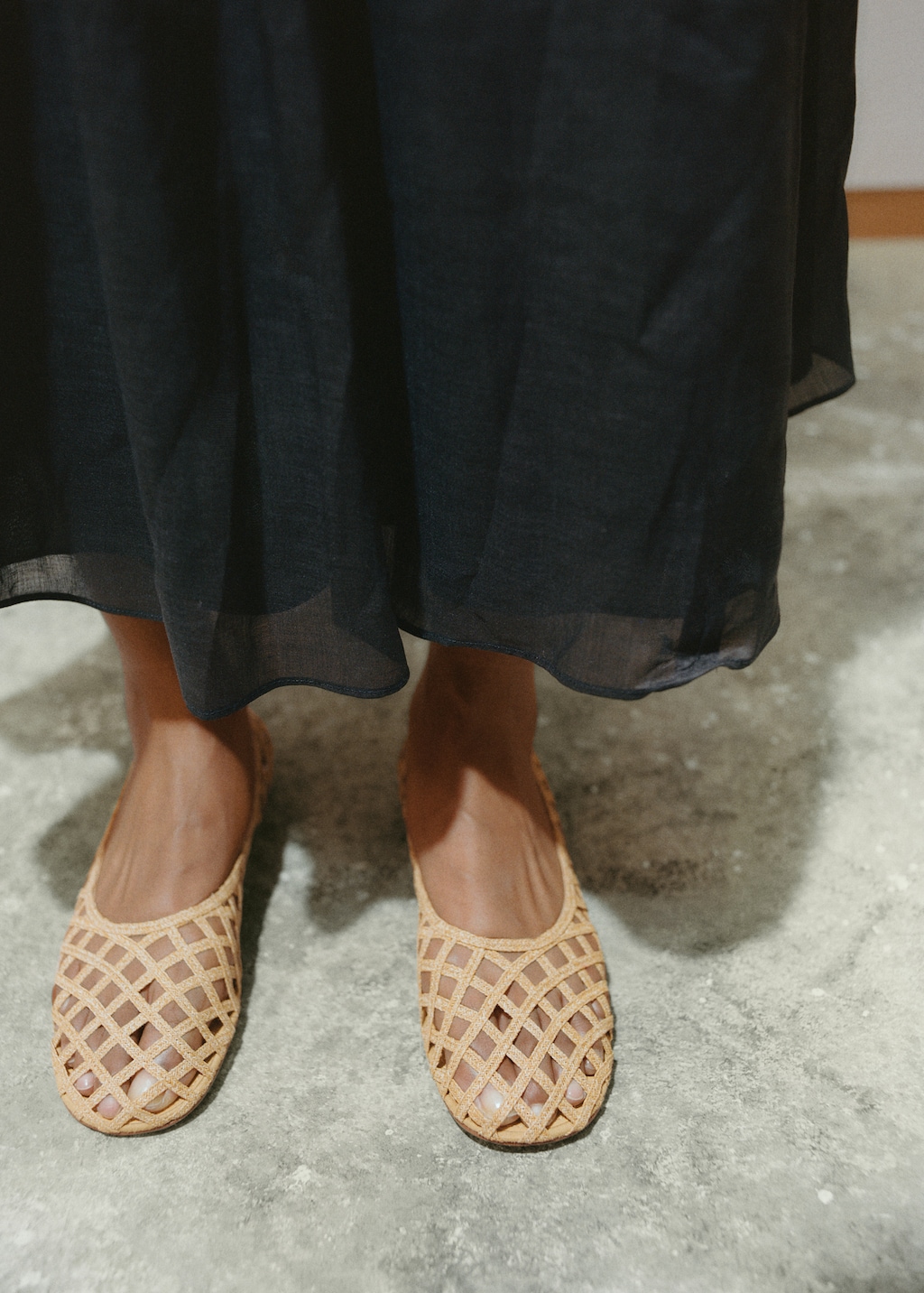 Natural fiber ballet flats