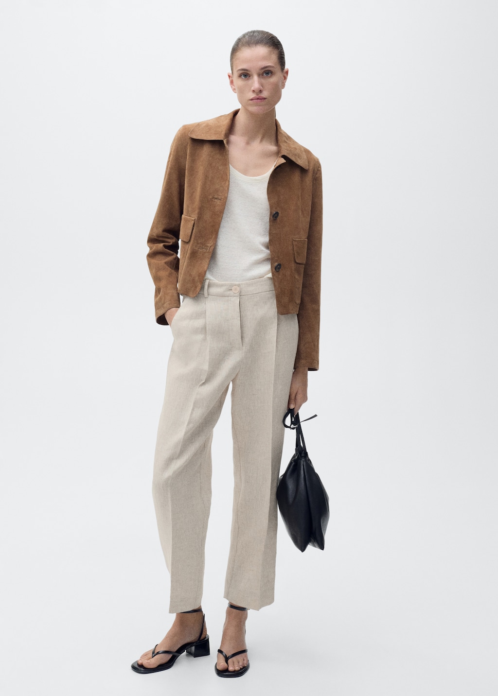 Pleated linen pants - image 2