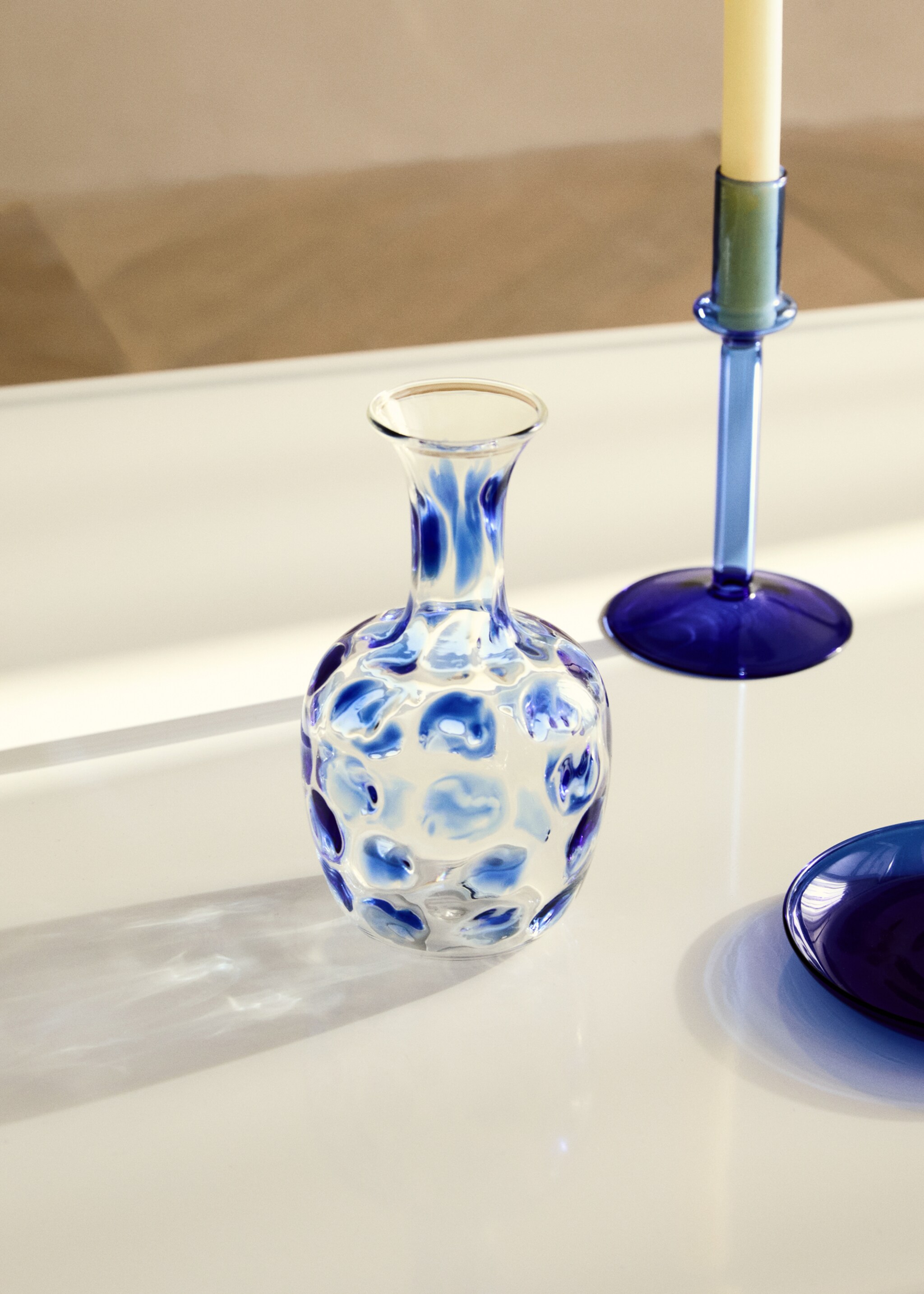 Borosilicate speckled vase - General plane