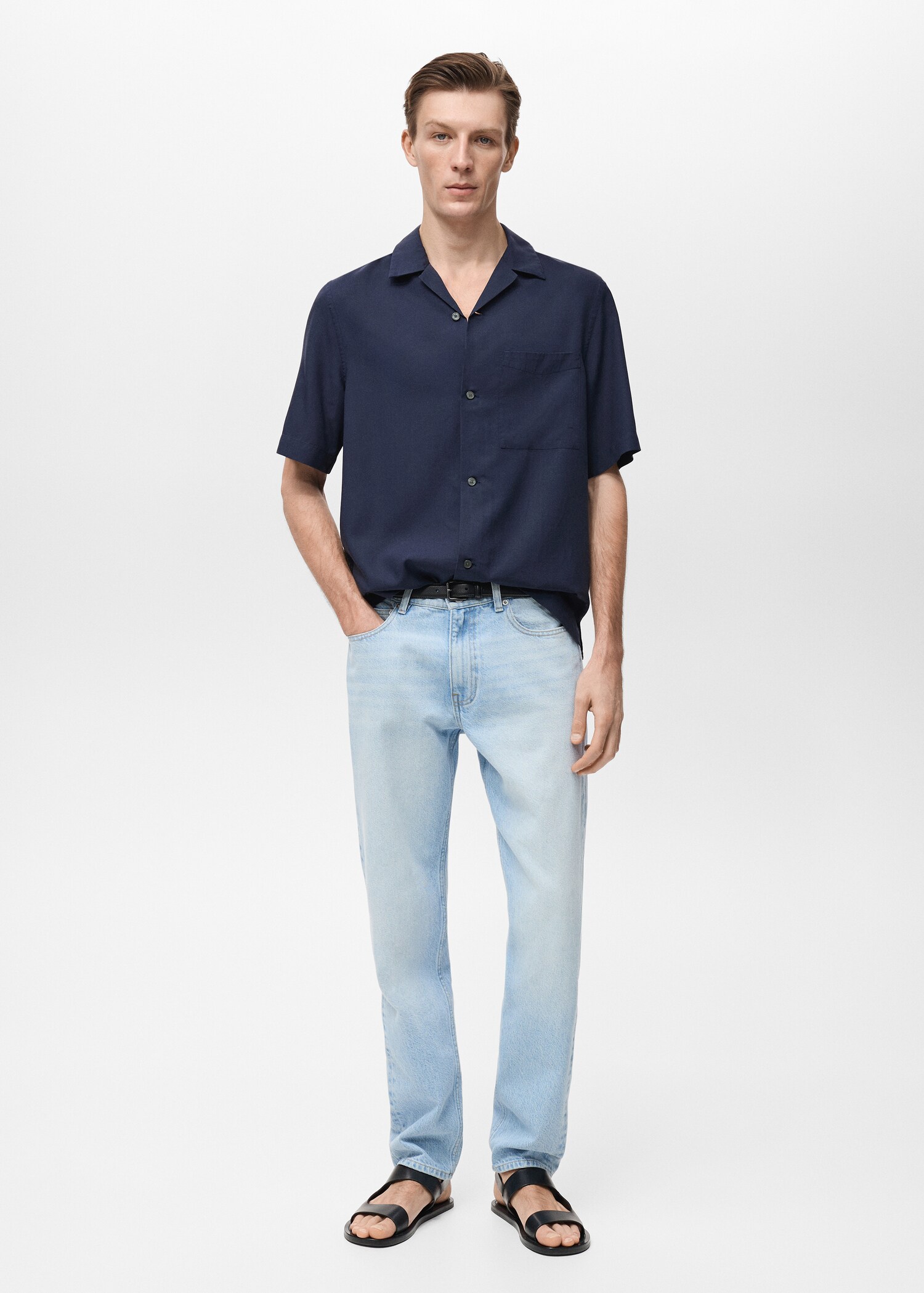 Lyocell shirt with pocket - General plane