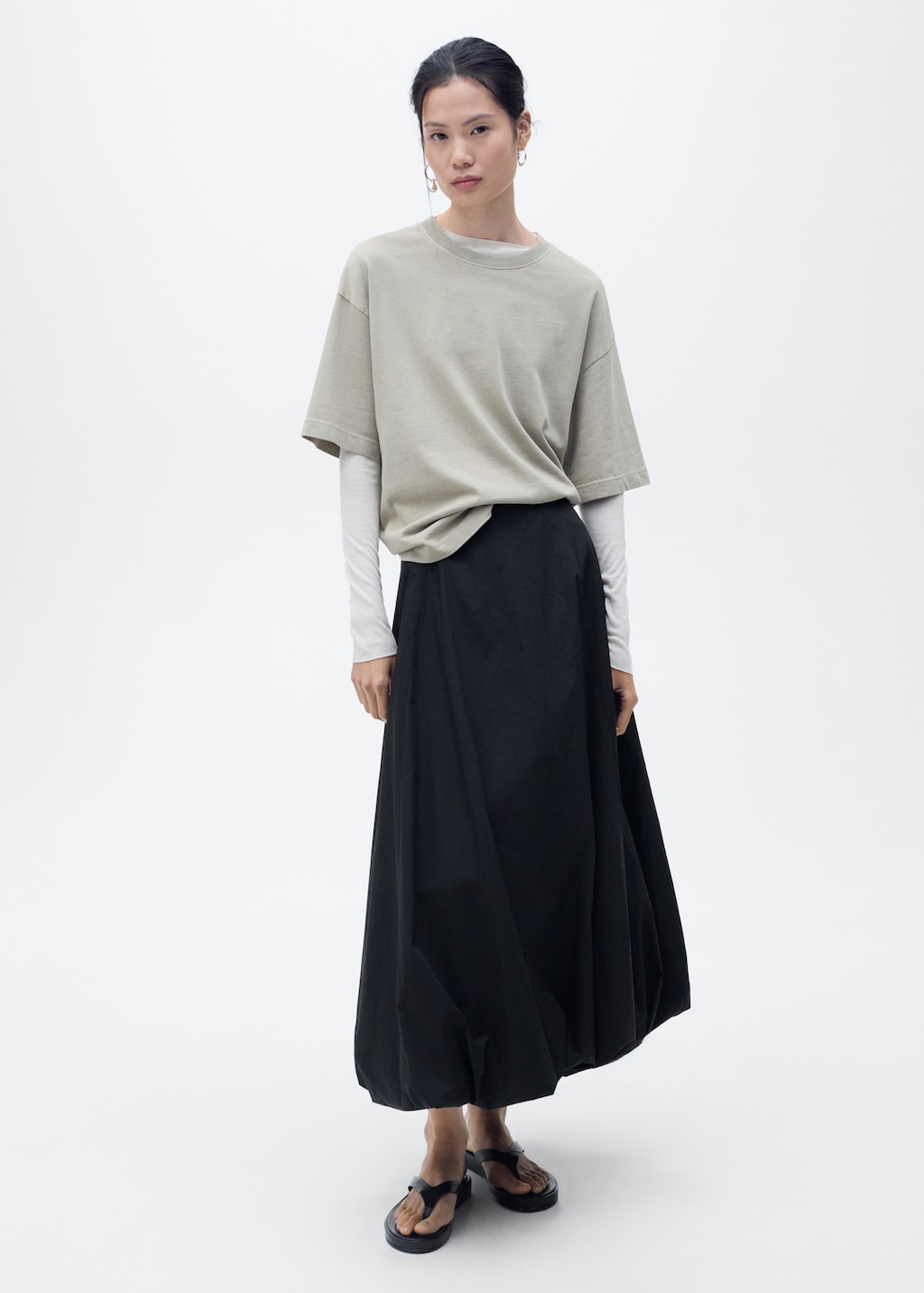 スカート oheshio balloon banding midi skirt black BALLOON MIDI SKIRT | Black | .OBJECT CI Germany