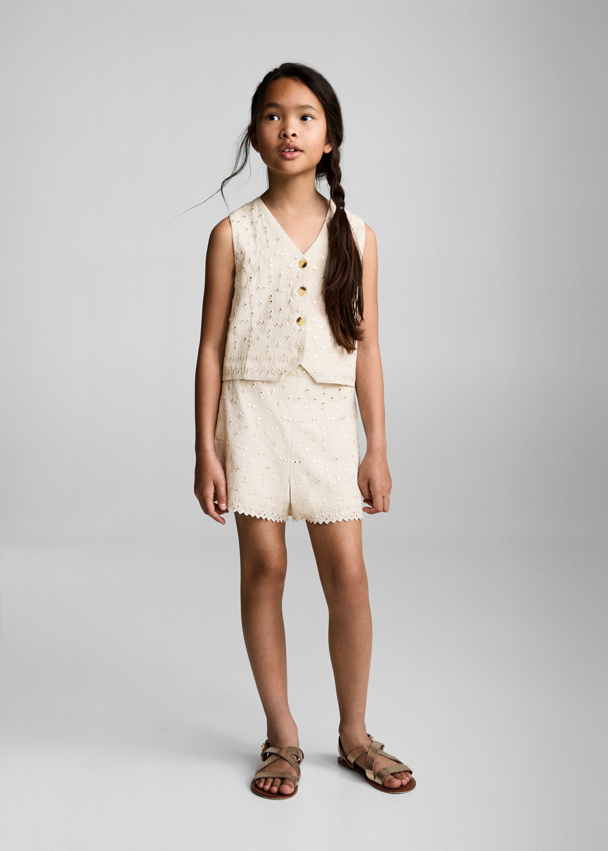 Embroidered mirrored shorts - General plane