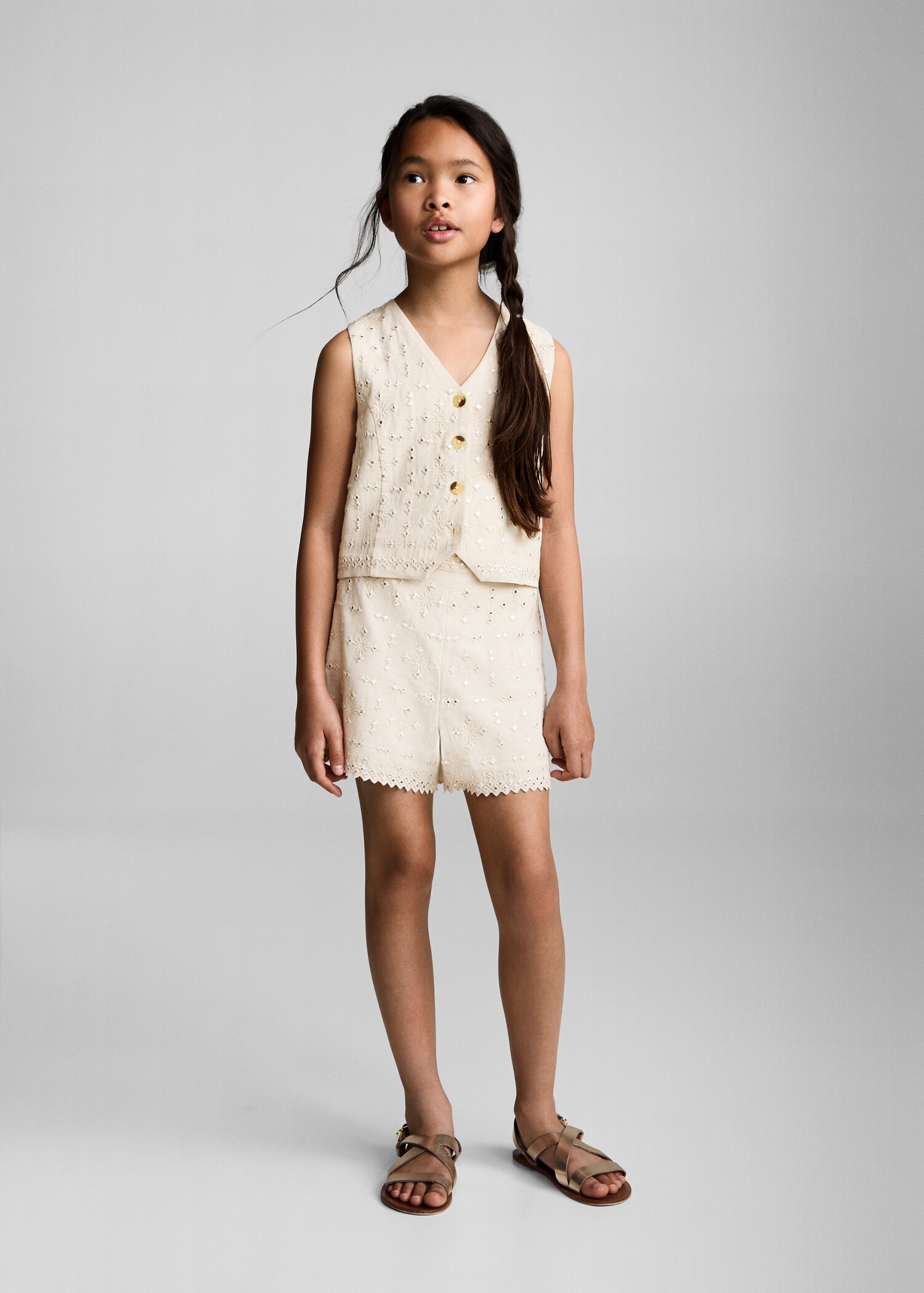 Embroidered mirrored shorts - General plane