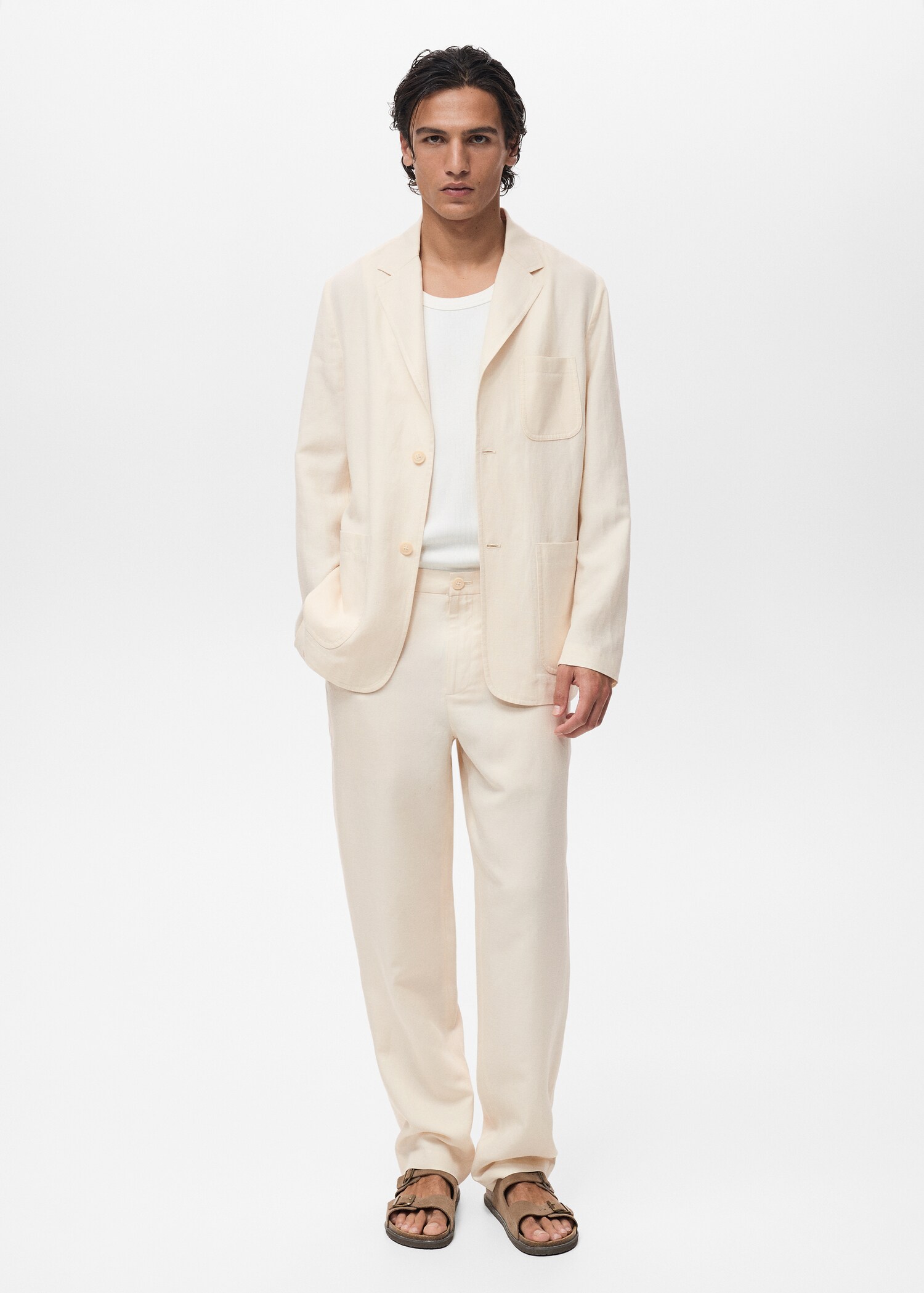 Linen lyocell suit jacket - General plane