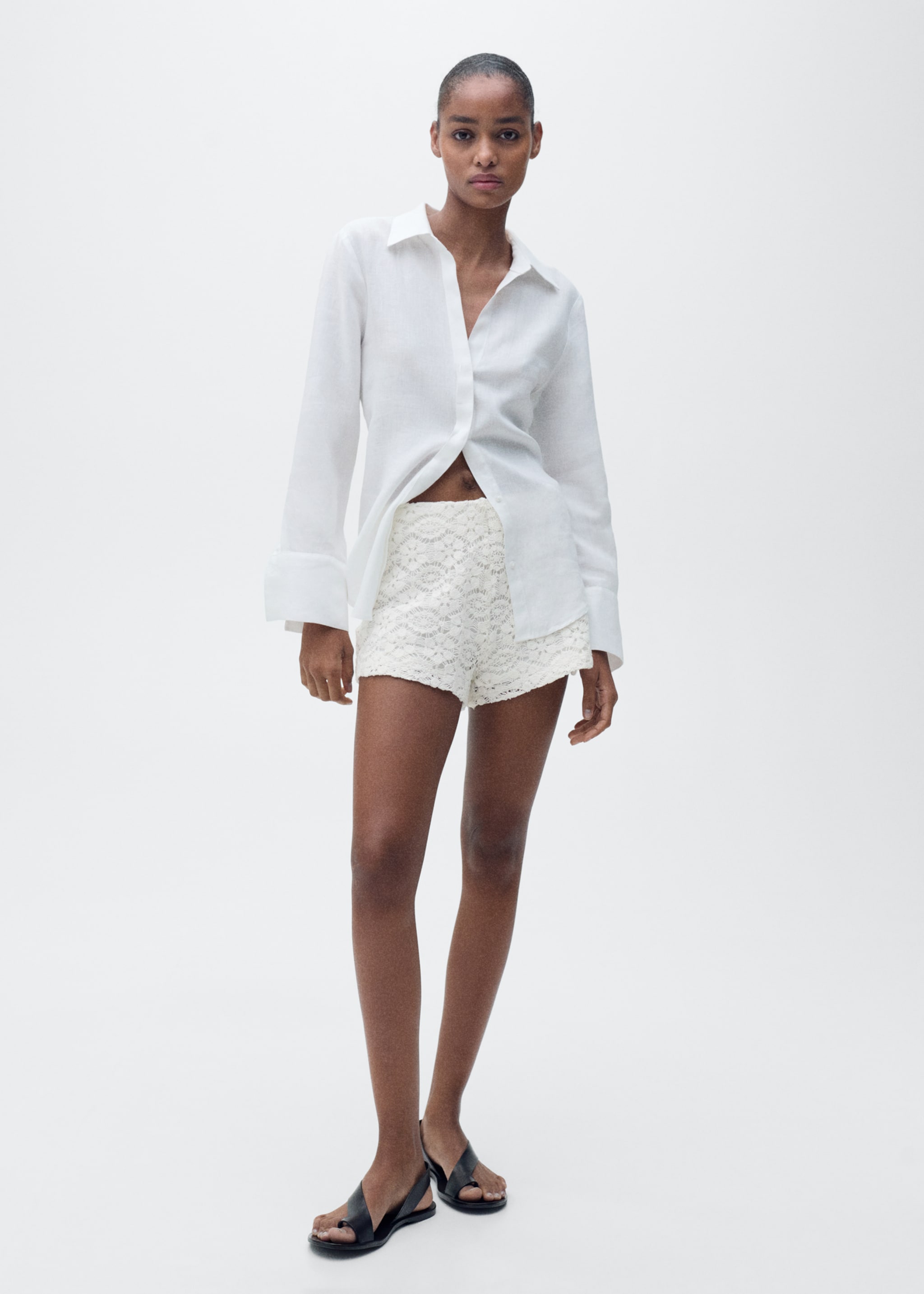 Crochet straight-fit shorts - General plane