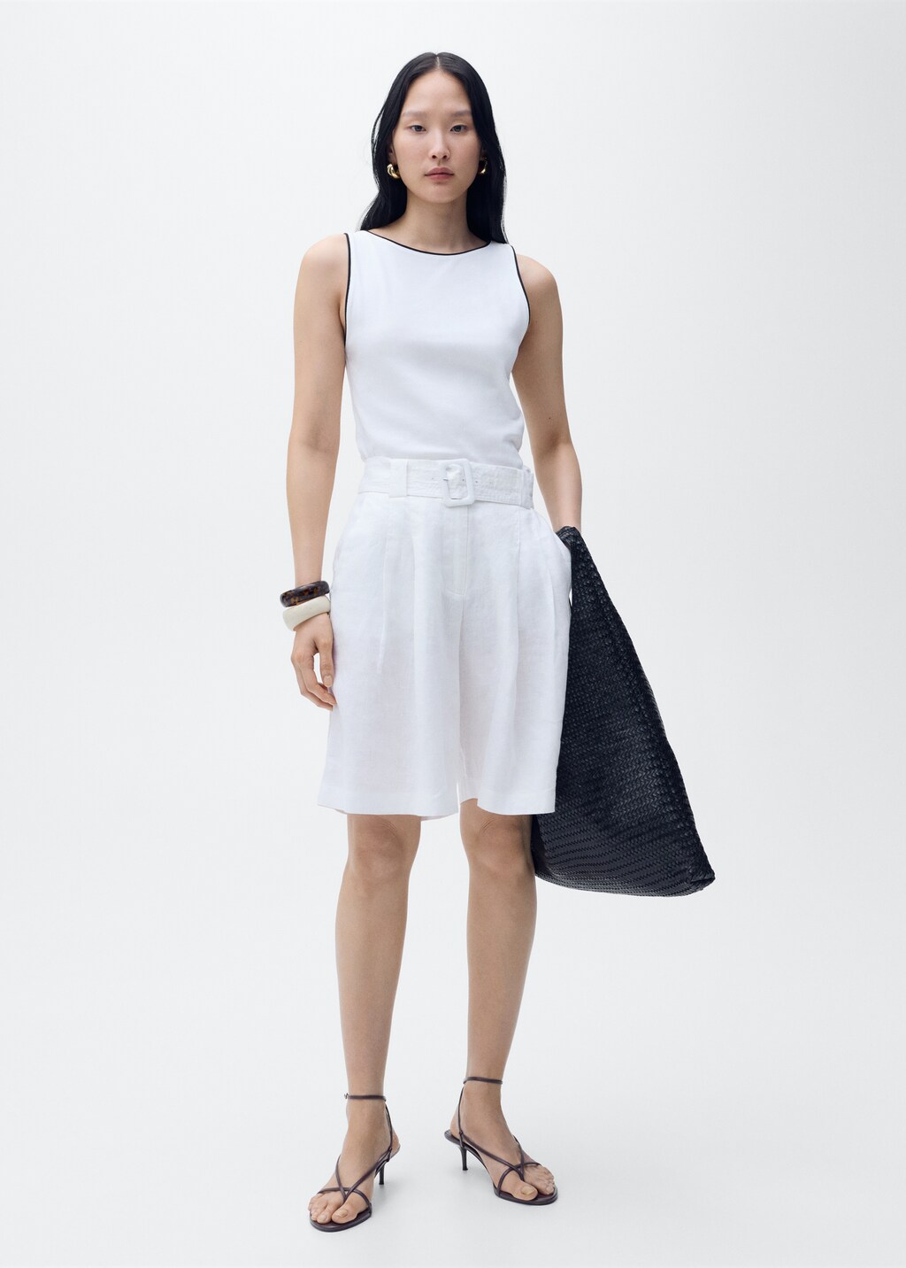 Cotton top with contrasting trim - image 2