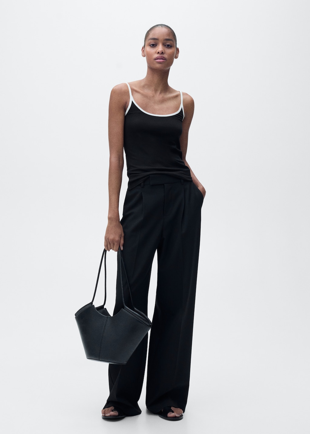 Lyocell top with contrasting trim - image 2