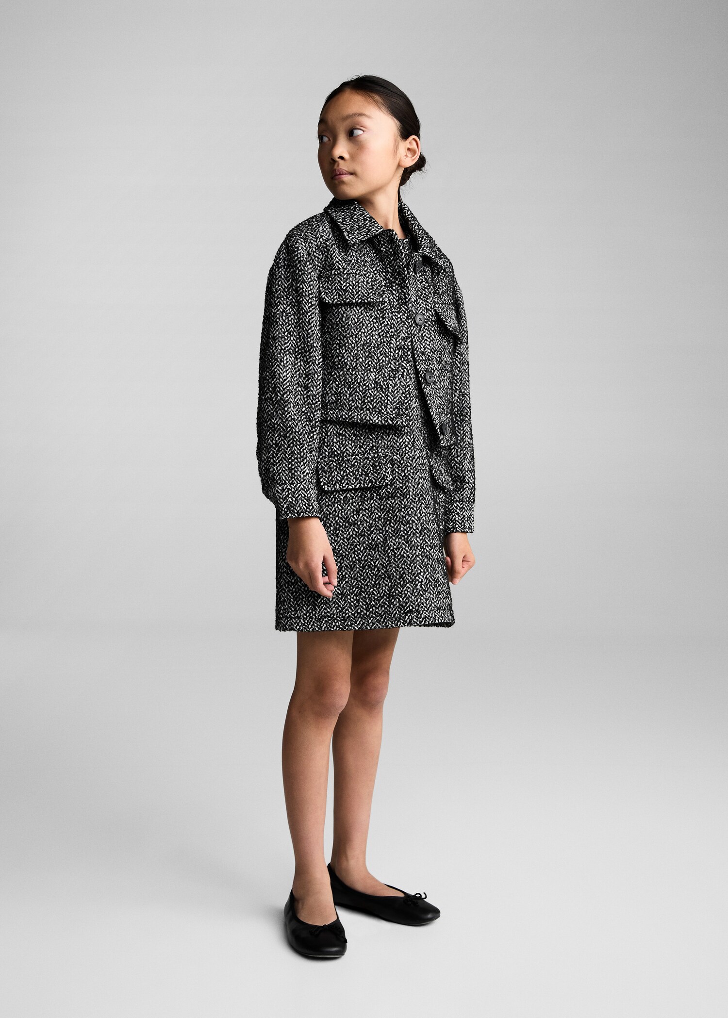 Herringbone crop jacket - General plane