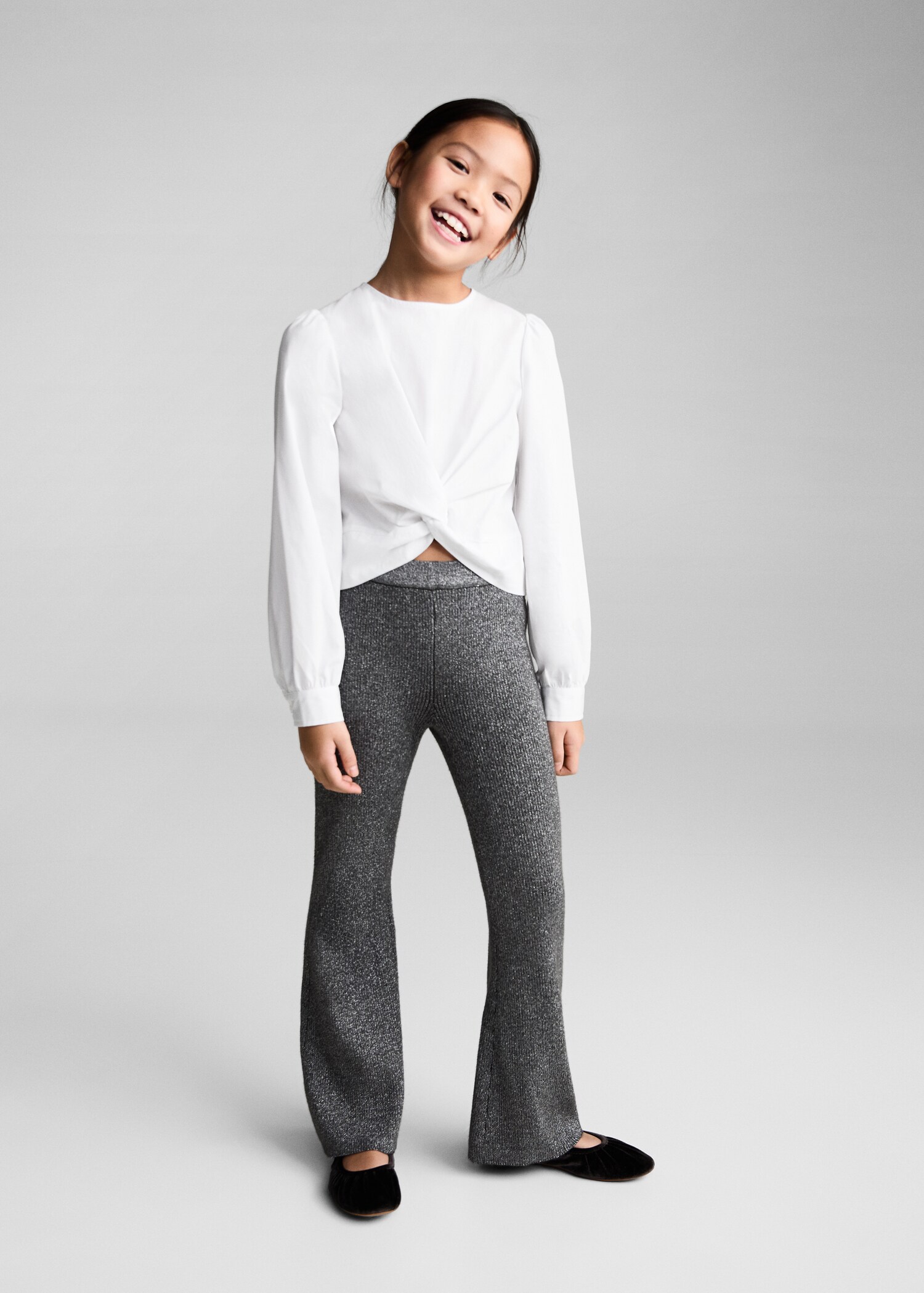 Baumwollbluse mit Knoten - Allgemeine Ansicht