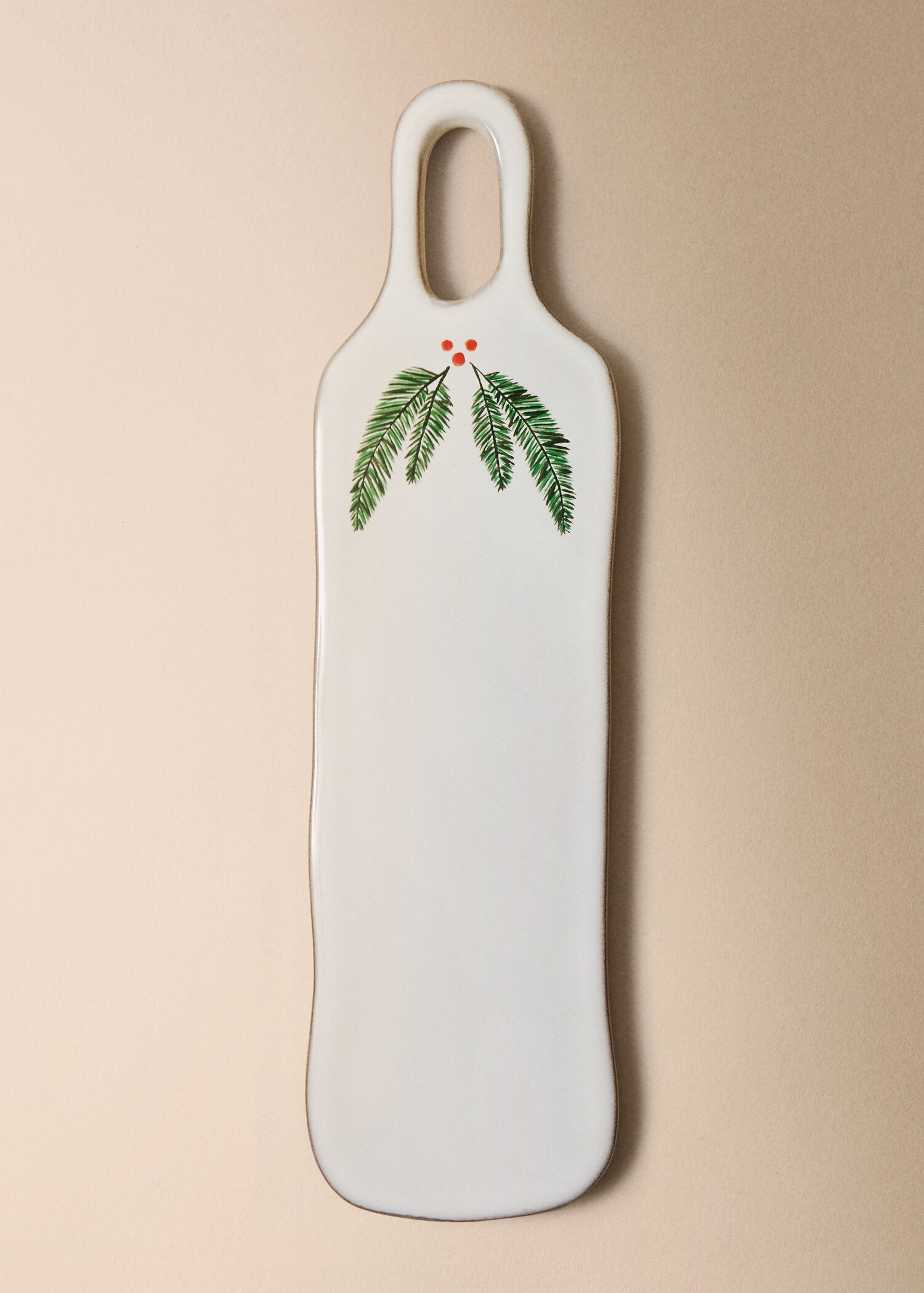 Handbemalte, längliche Steingutvase - Allgemeine Ansicht