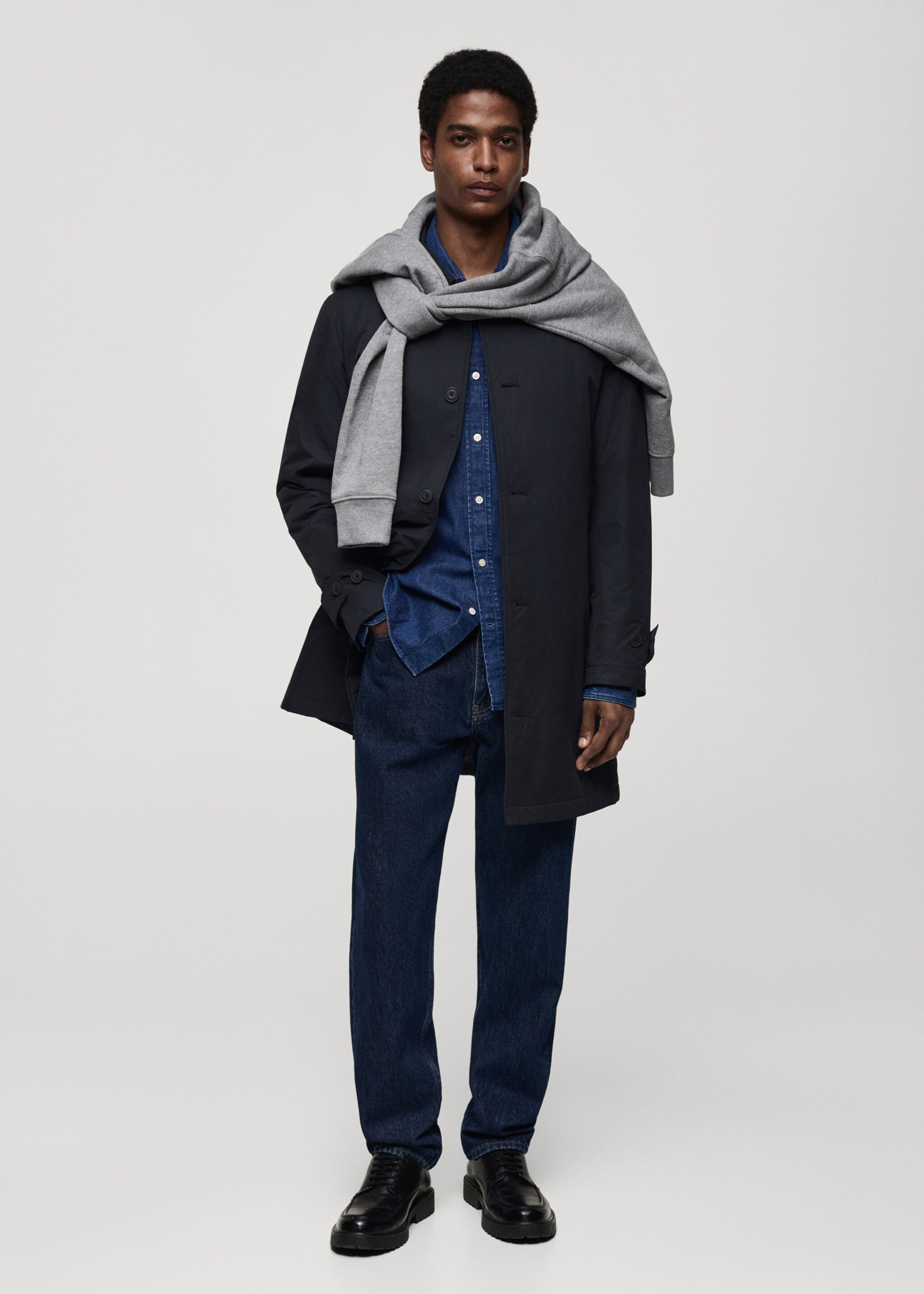 Gabardina acolchada water repellent - Plano general