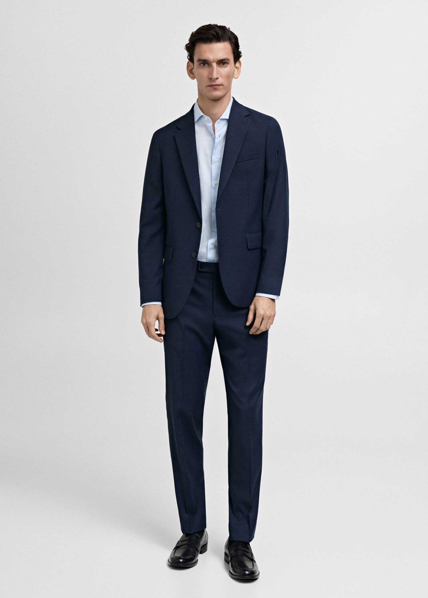 Slim fit  ince çizgili gömlek - Genel plan