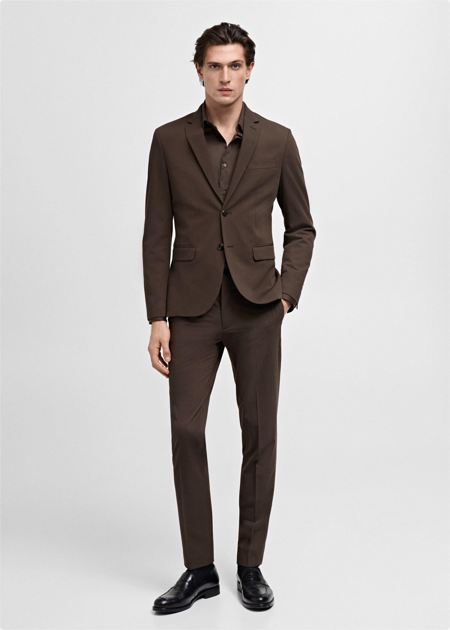 Super slim-fit suit jacket in stretch fabric - General plane