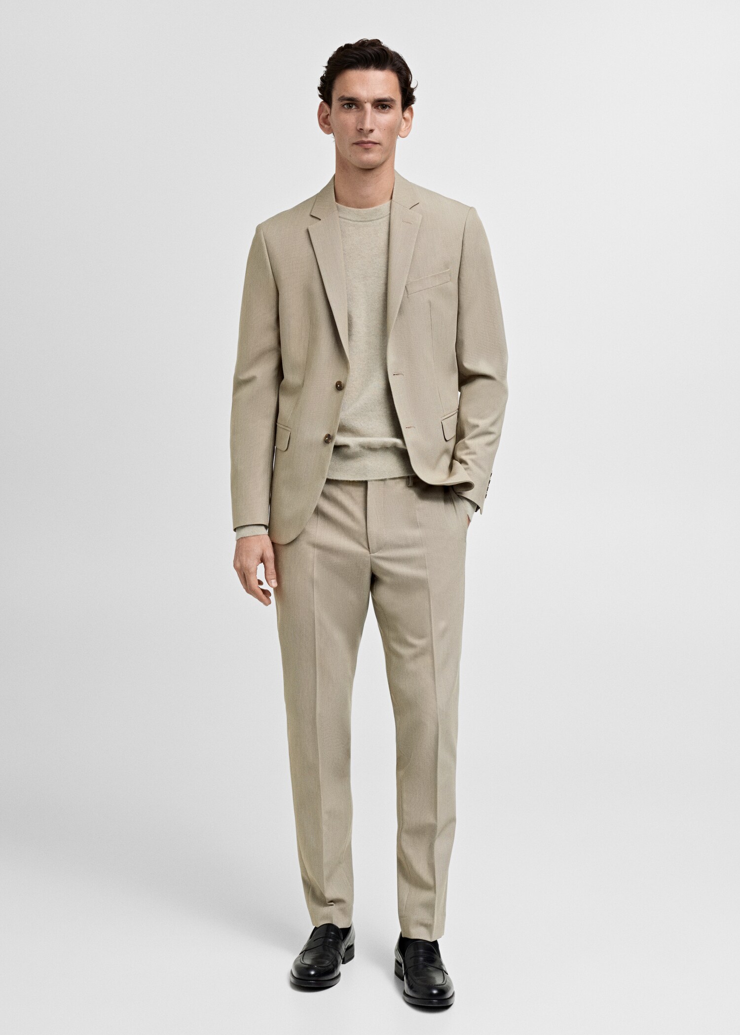 Super slim-fit suit jacket in stretch fabric - General plane