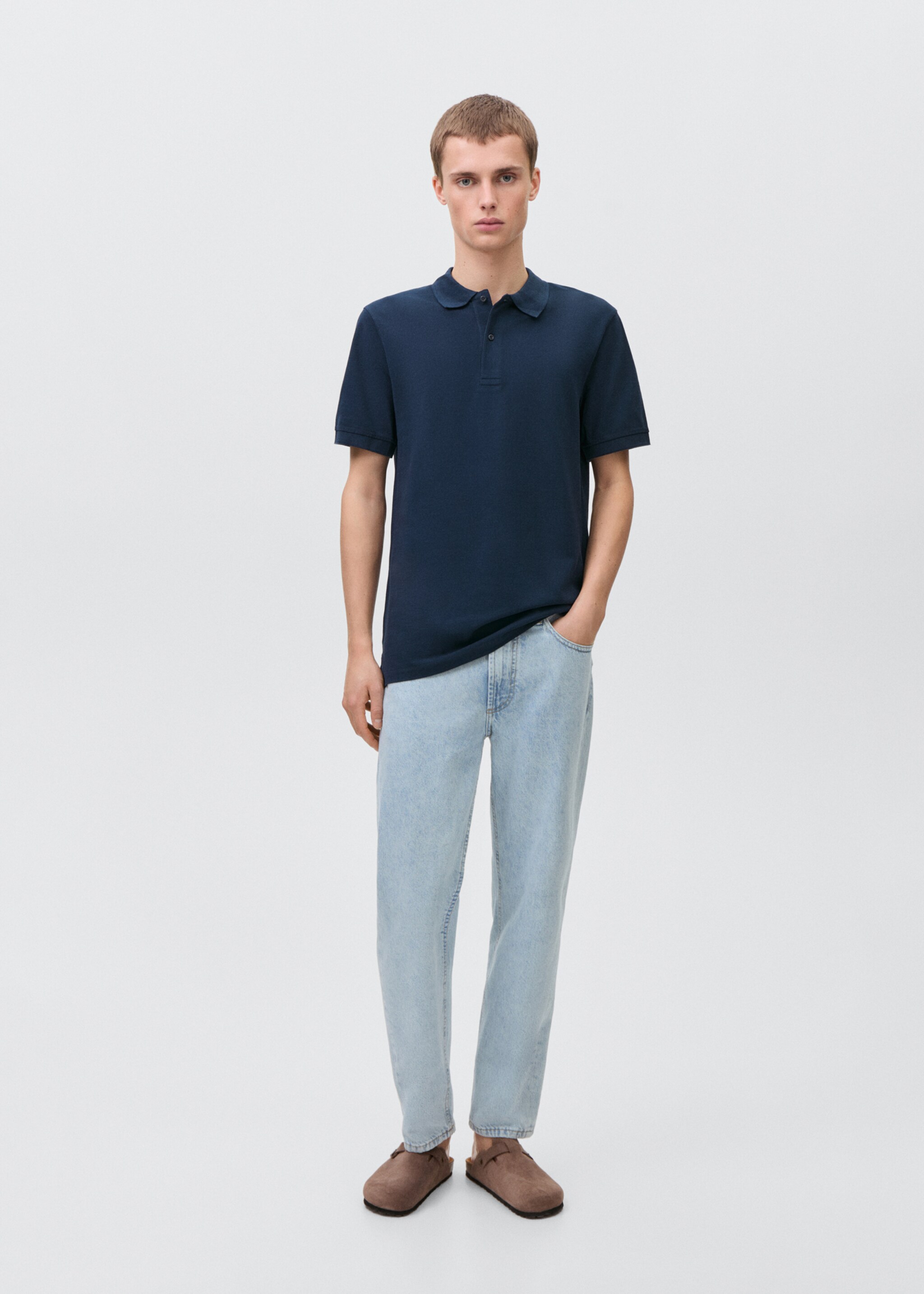 Cotton piqué polo shirt - General plane