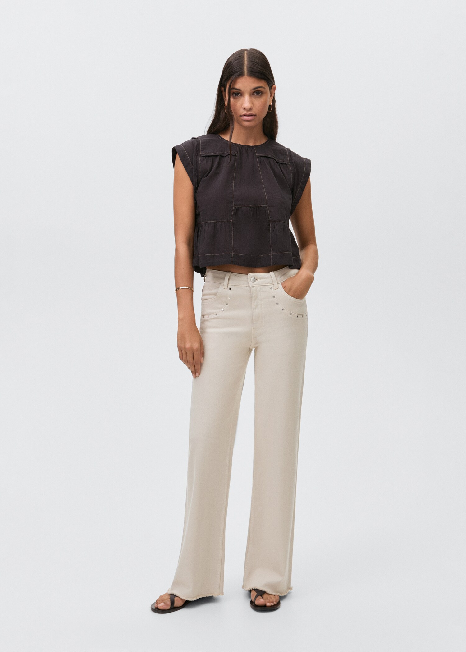 Straight-fit jeans with studs - General plane