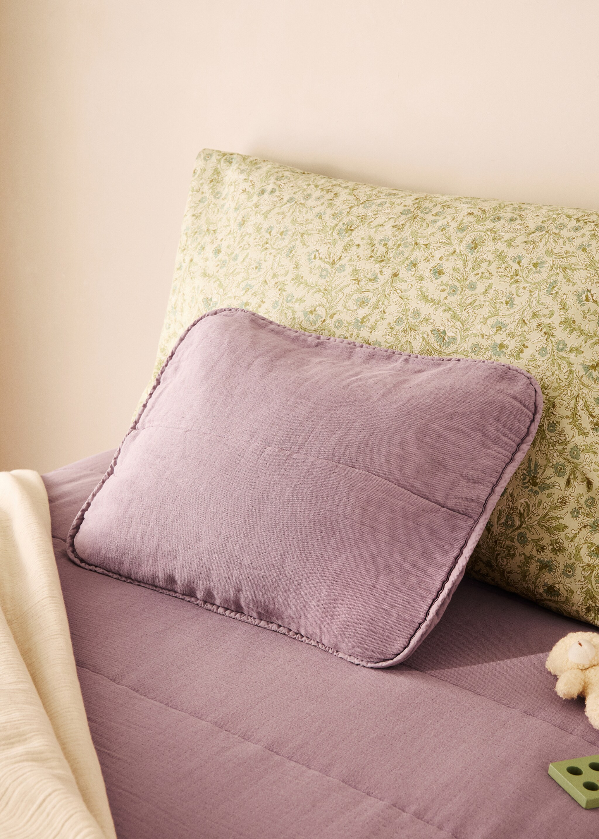 Housse de coussin lit enfant en gaze de coton garment-dyed 30x40 cm - Plan général