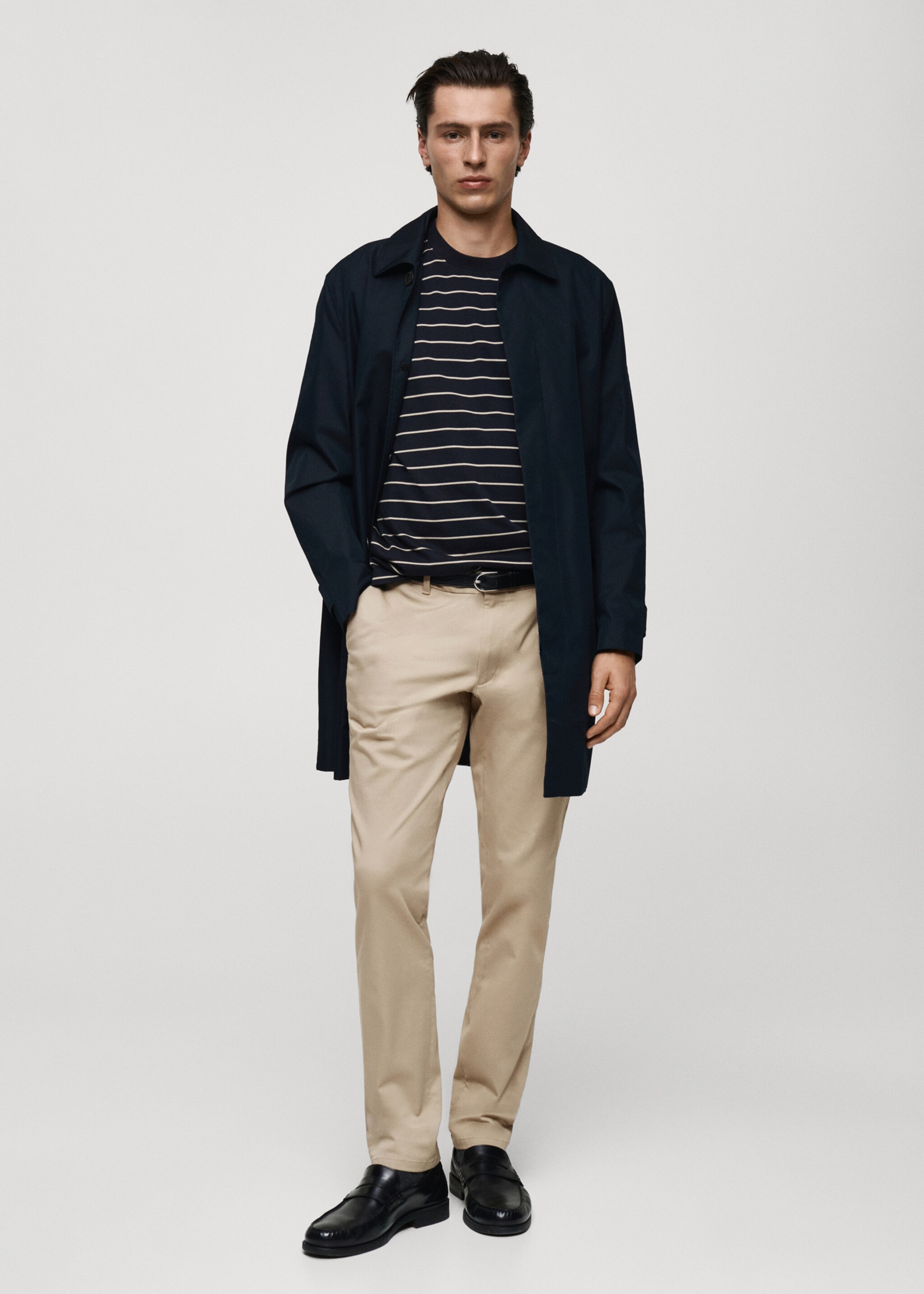 Pantalon Barna slim-fit en sergé - Plan général