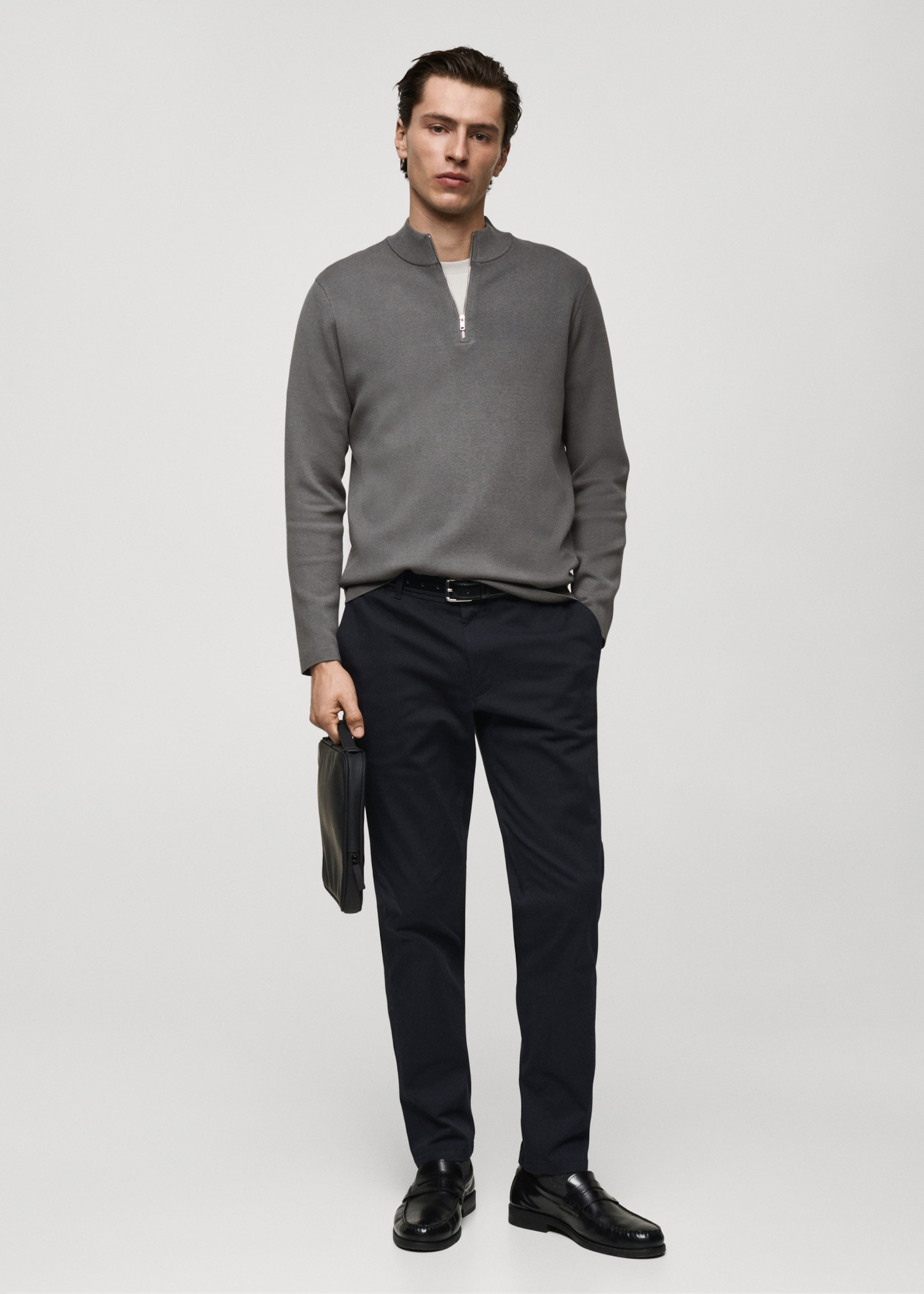 Pantalon Barna slim-fit en sergé - Plan général