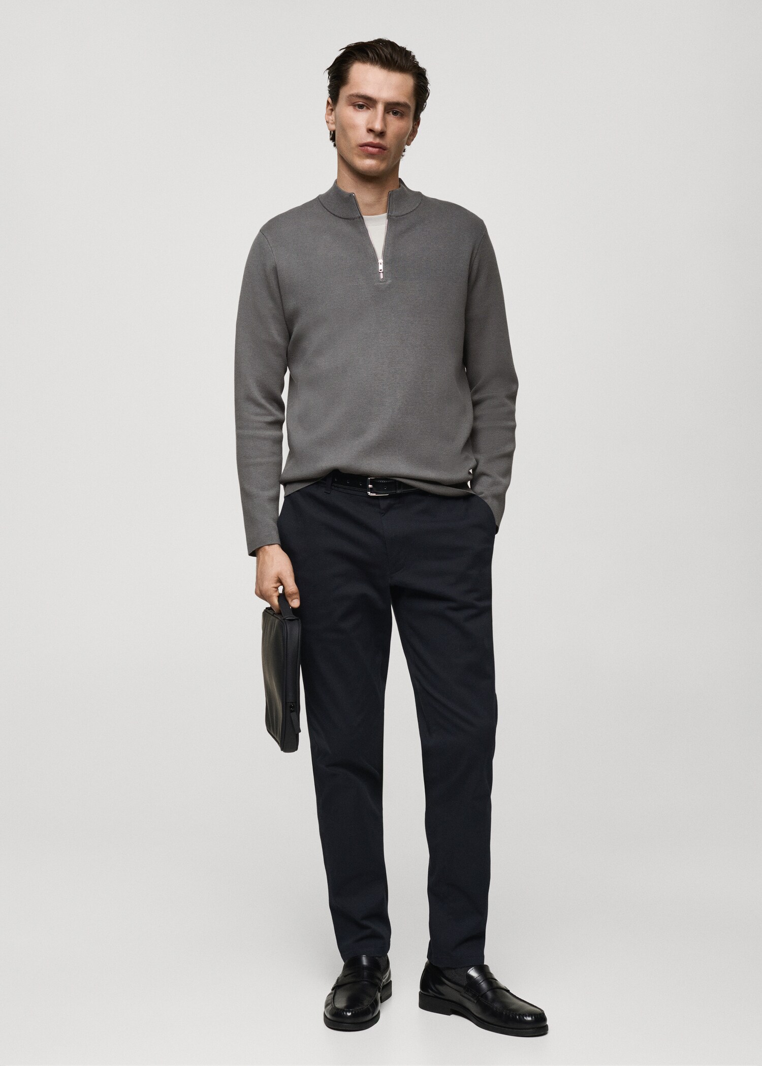Spodnie chinosy Barna slim fit z diagonalu - Plan ogólny