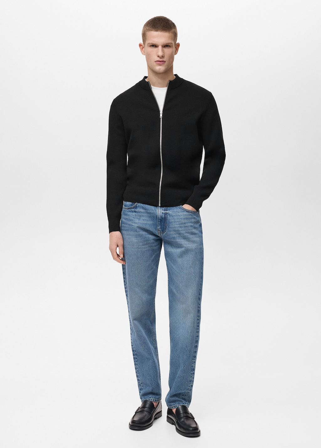 Zipped knit cardigan - Men | MANGO USA Zipped knit cardigan - Men | MANGO USA