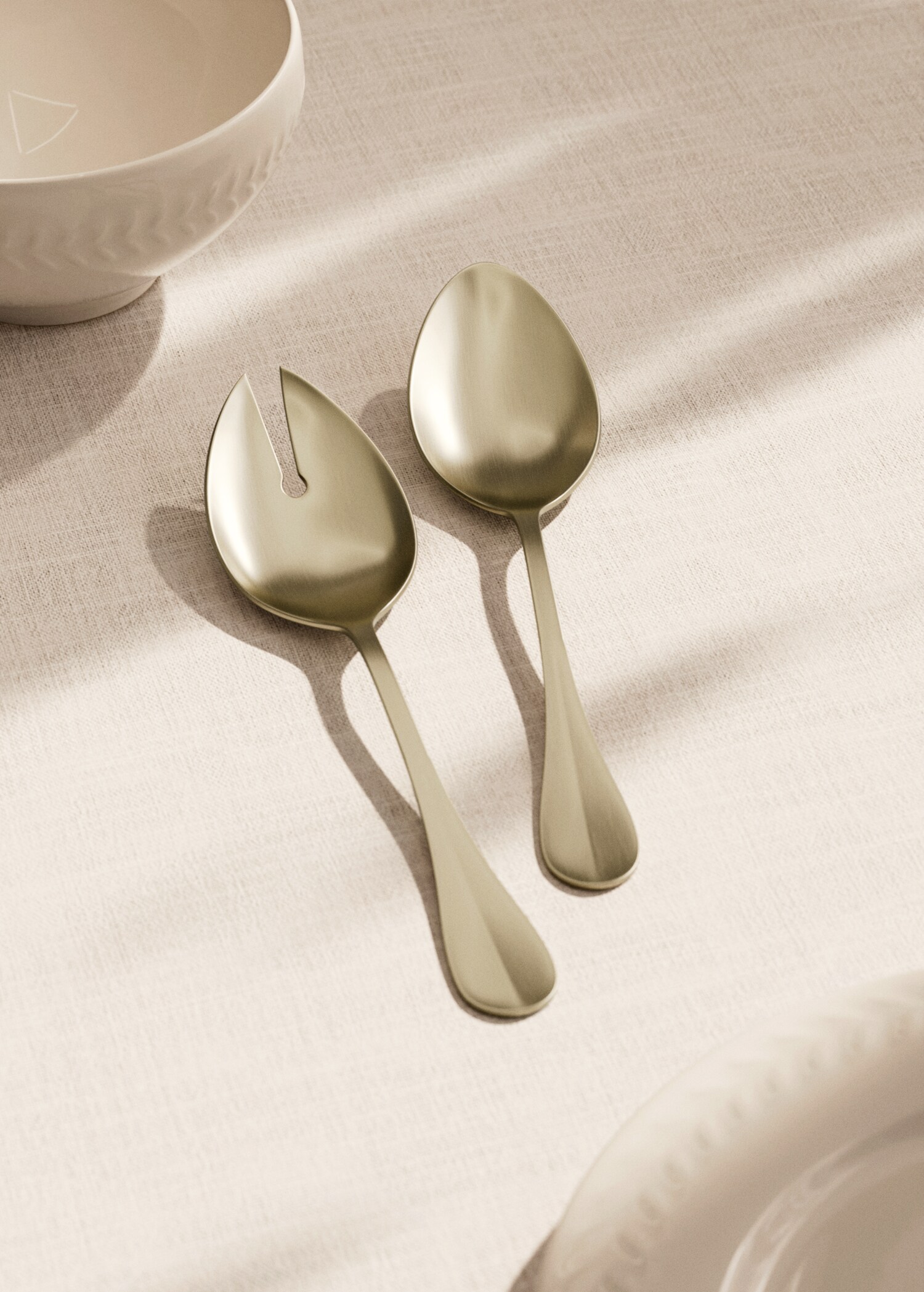 Pack of 2 gold serving cutlery pieces - General plane