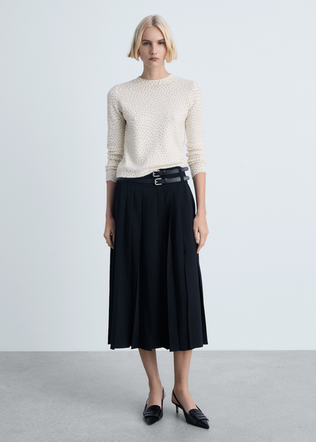 Polka-dot knitted sweater - Women | MANGO USA