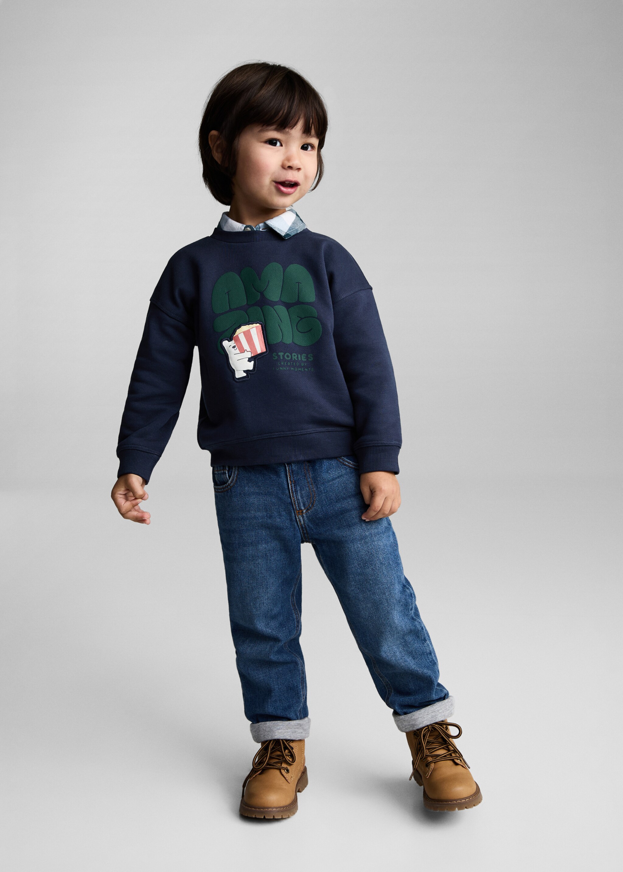 Sudadera estampado relieve - Plano general