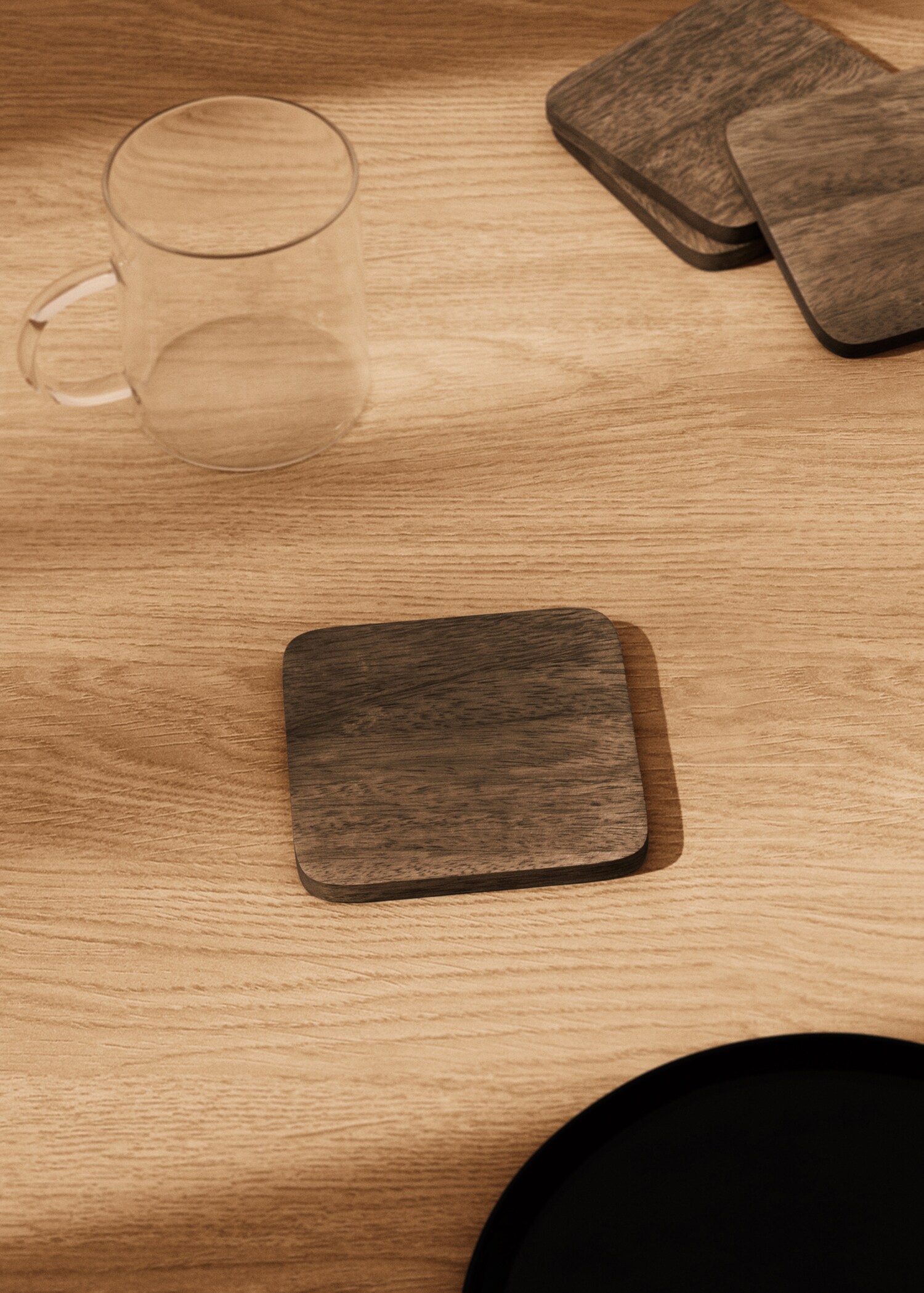 Square wooden coasters - General plane