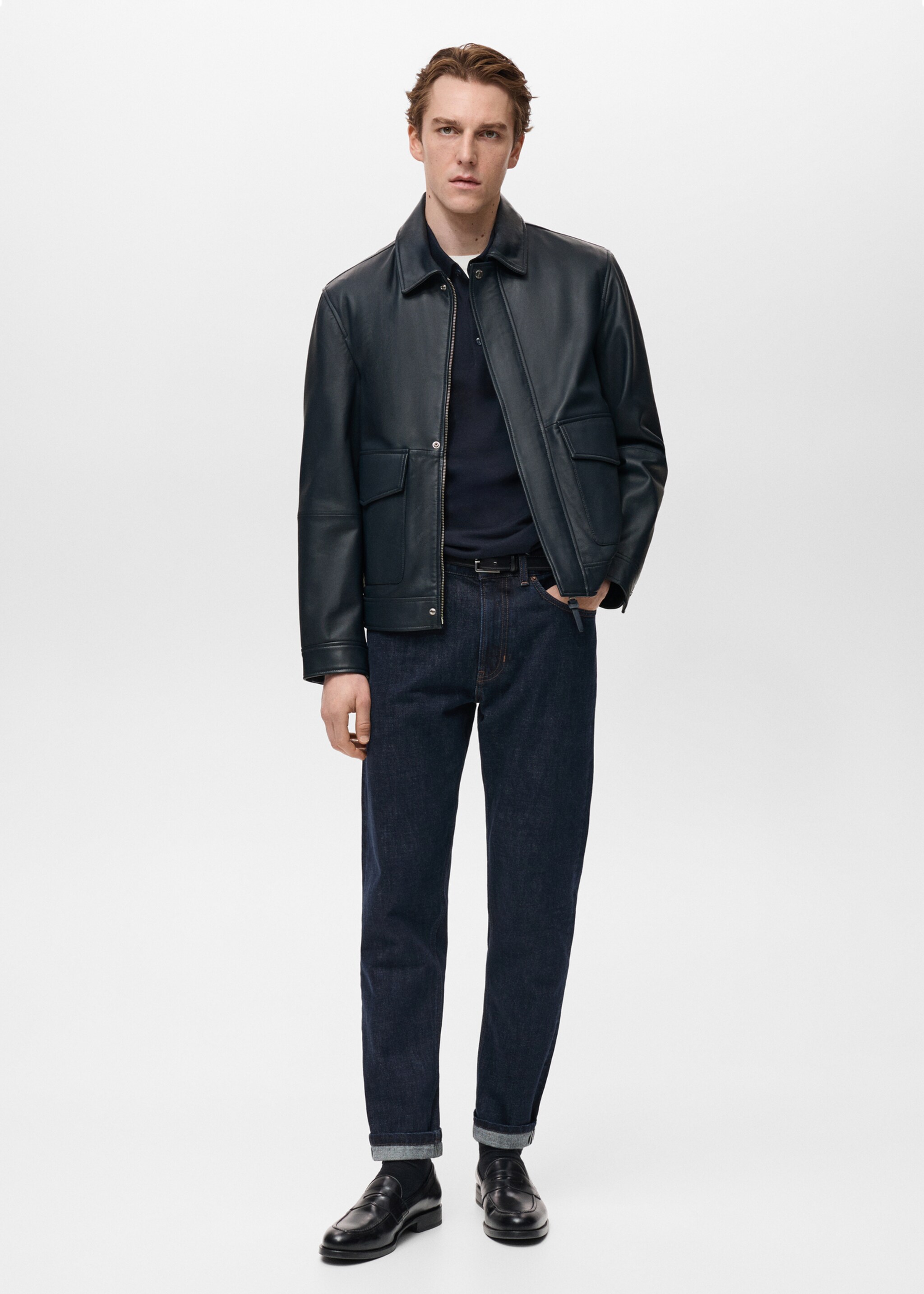 Blouson cuir nappa poches - Plan général