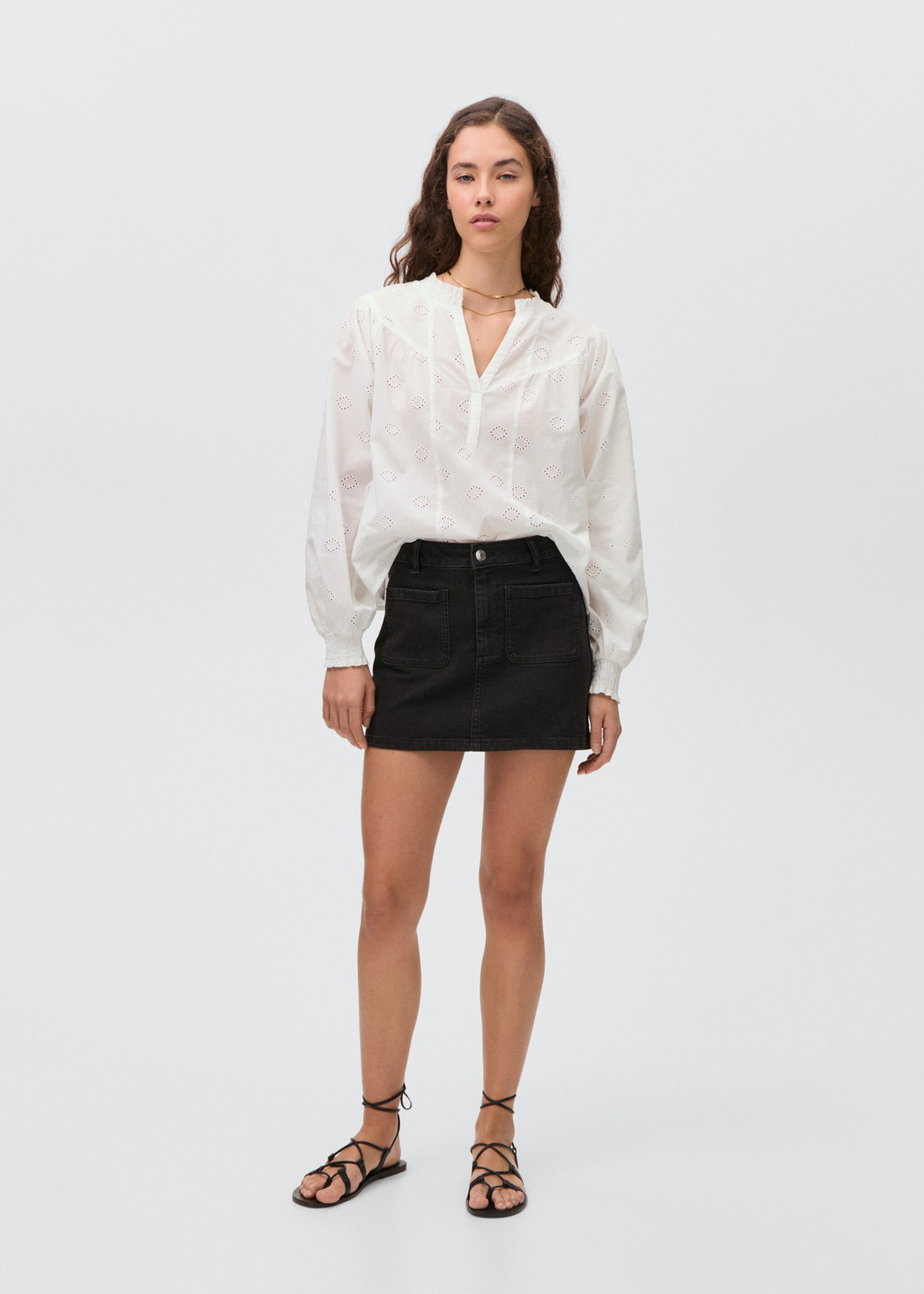 Bluse mit Broderie Anglaise - Allgemeine Ansicht