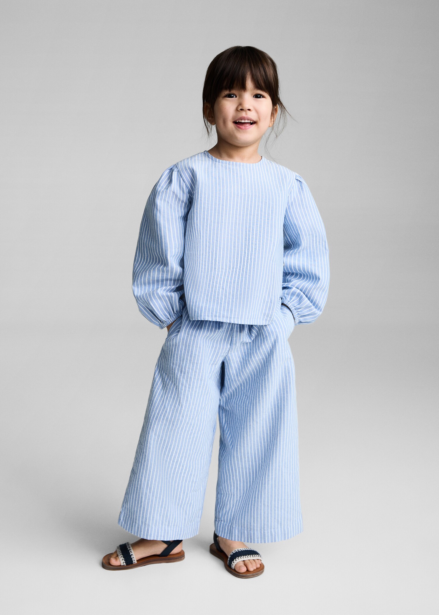 Striped cotton trousers - General plane