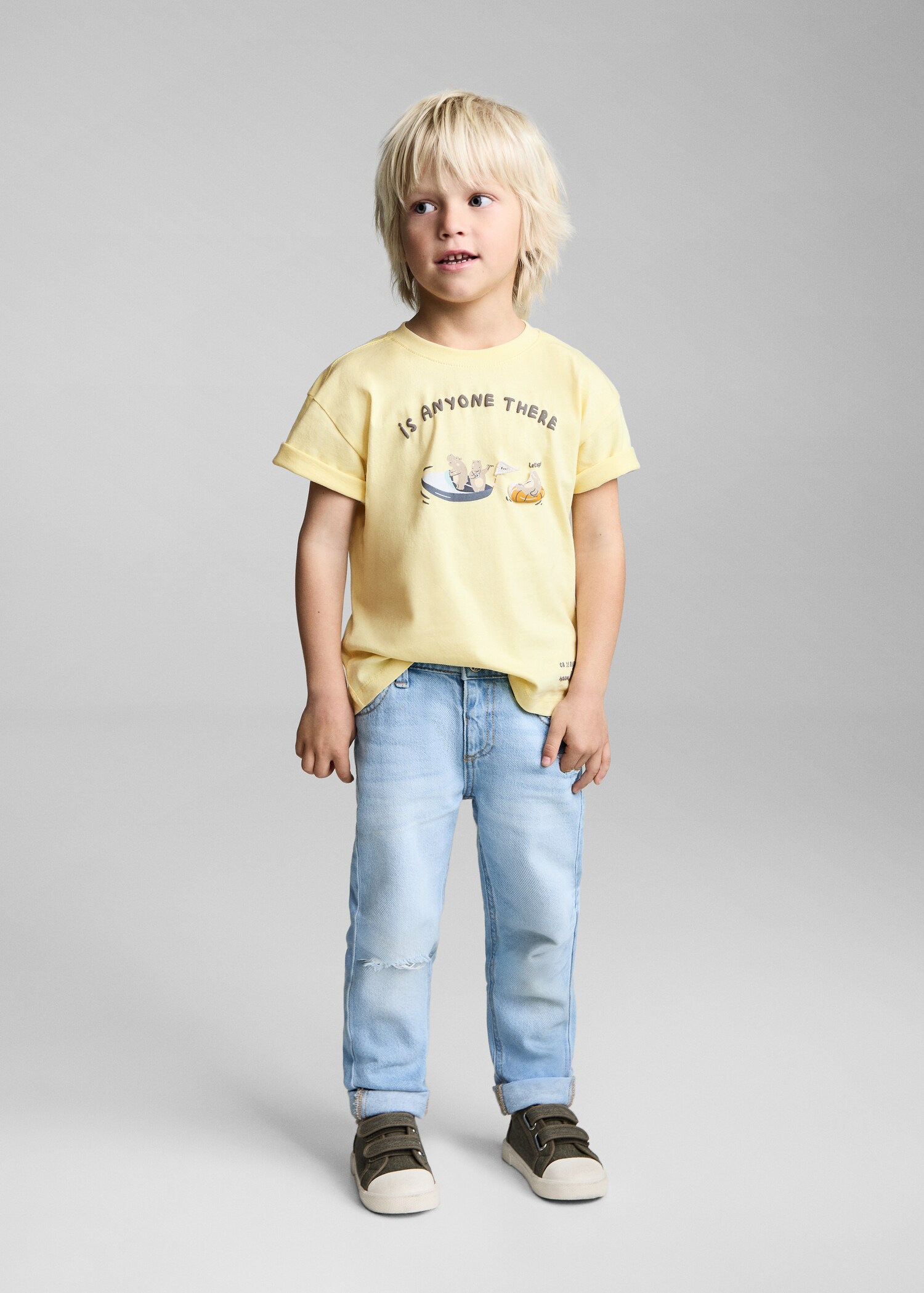 Camiseta algodón estampado dibujo - Plano general