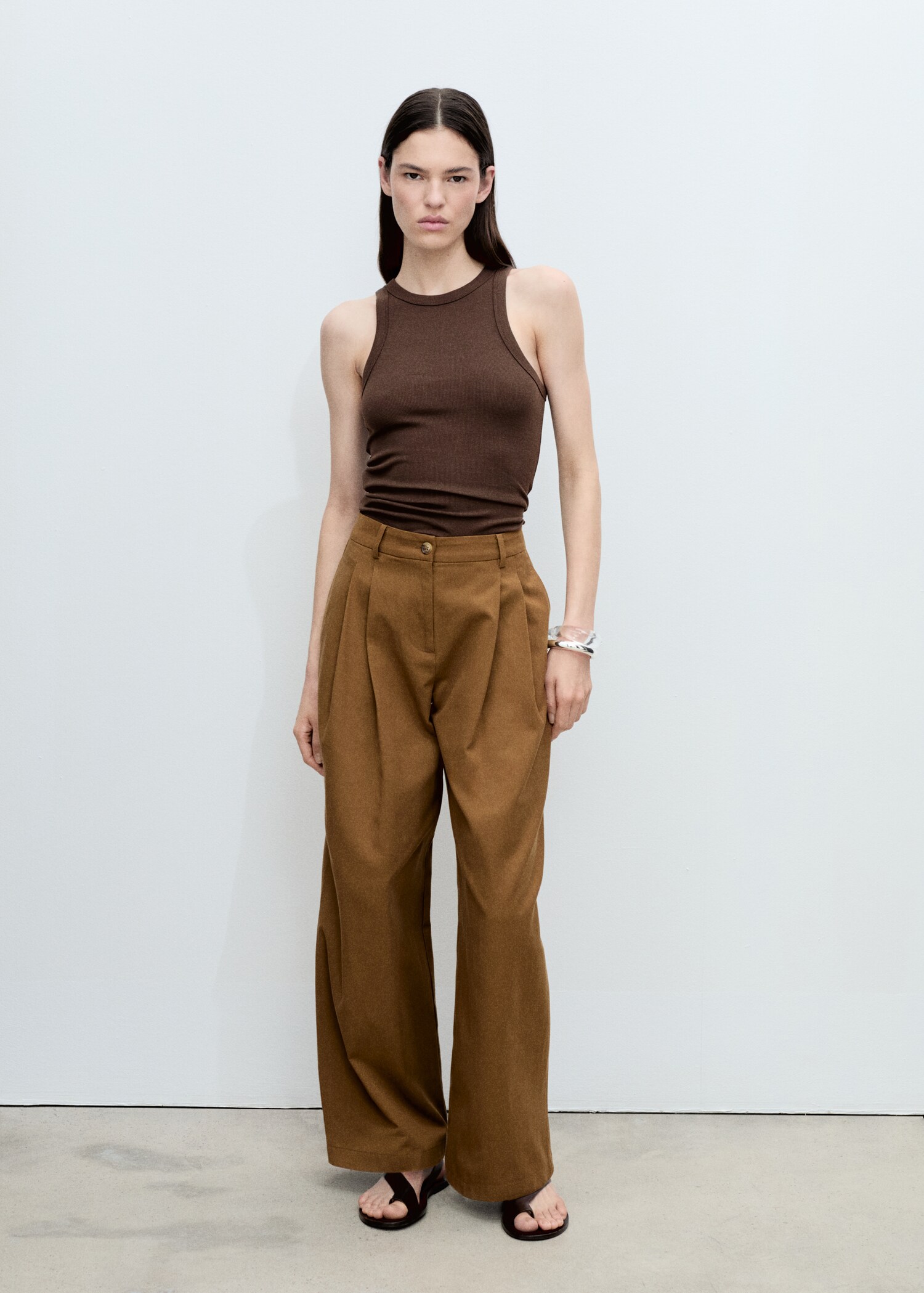 Ribbed cotton-blend top - General plane