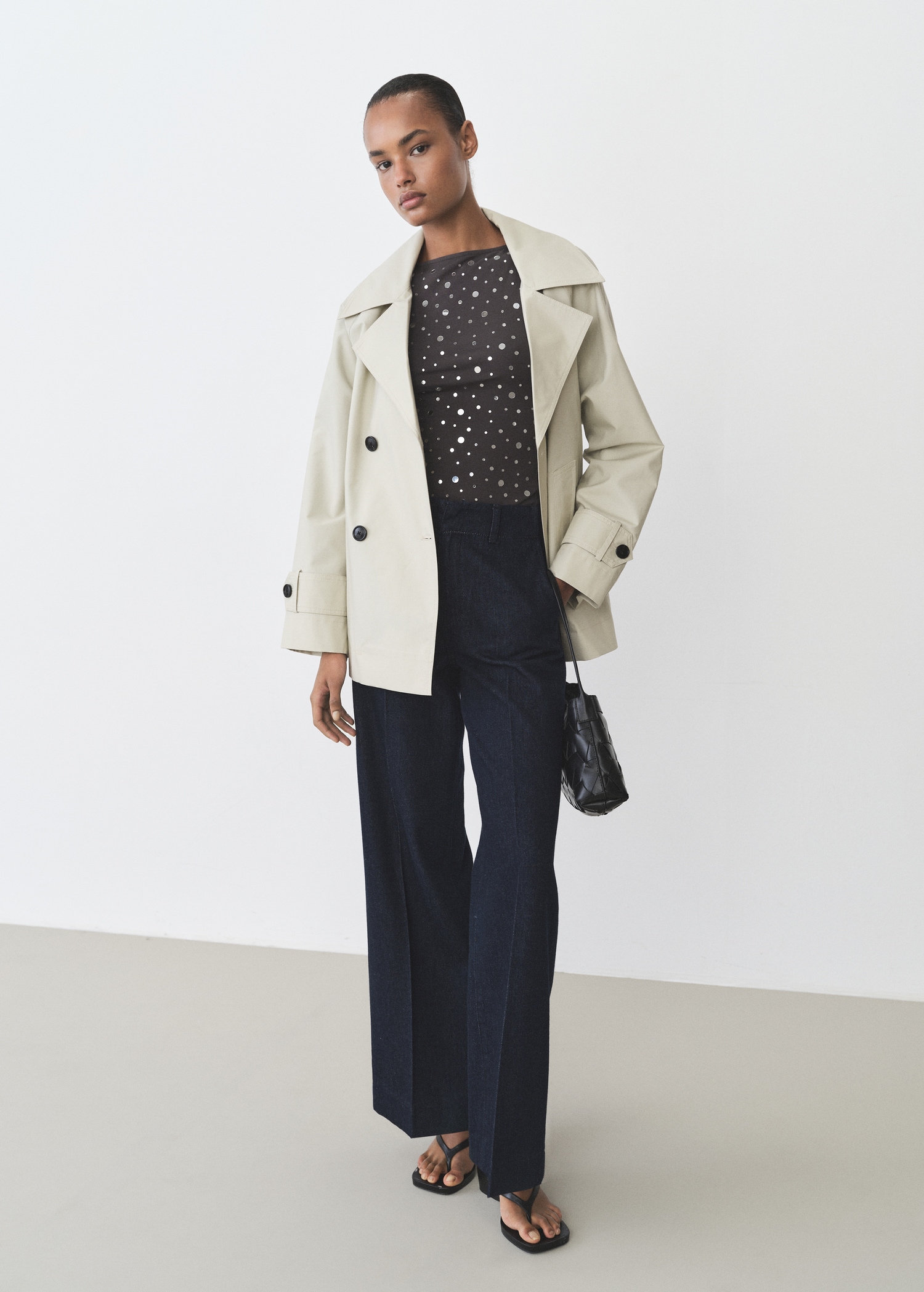 Cotton top with sequin detail - Women | MANGO USA