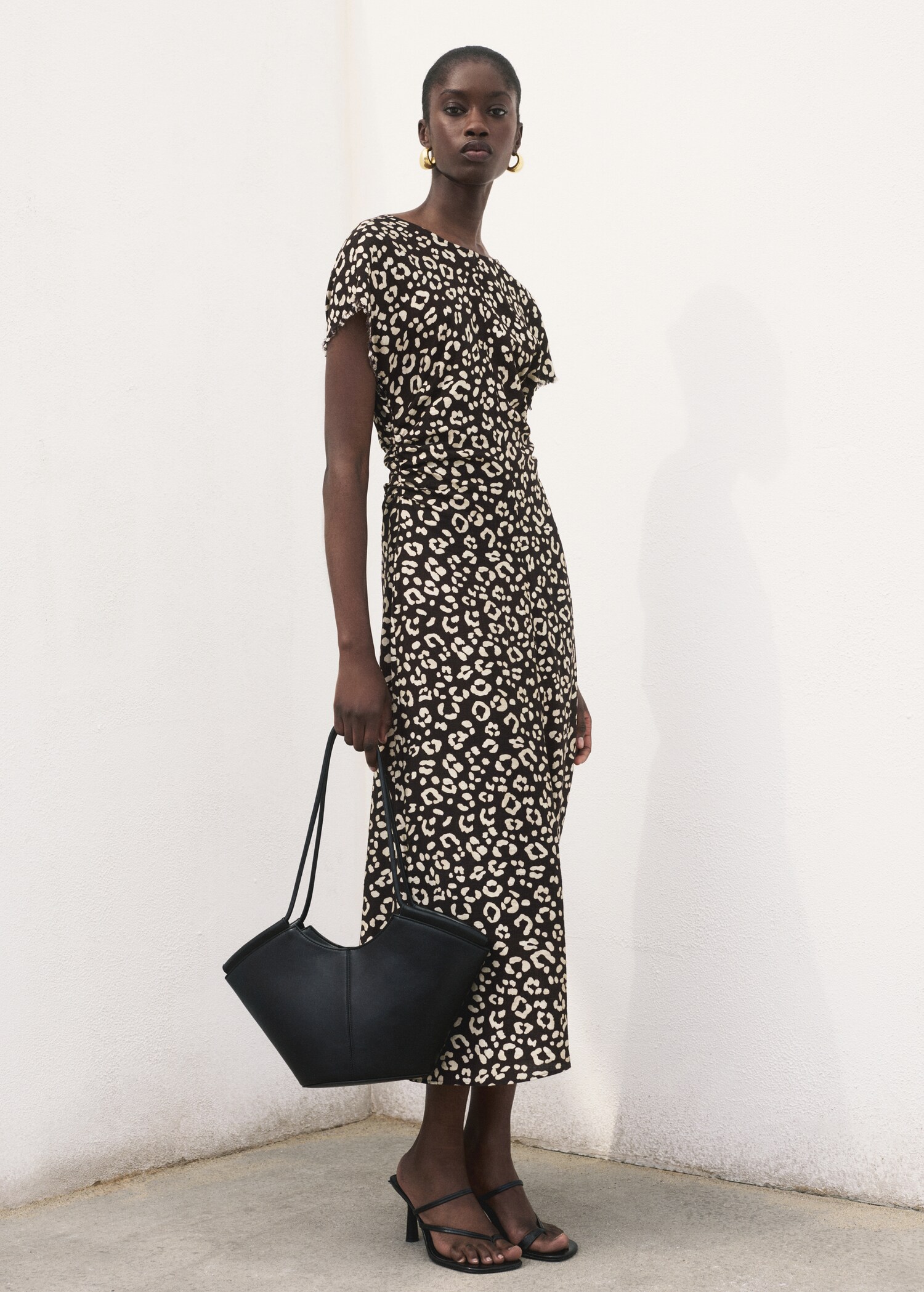 Leopard-print dress with frayed ends - General plane