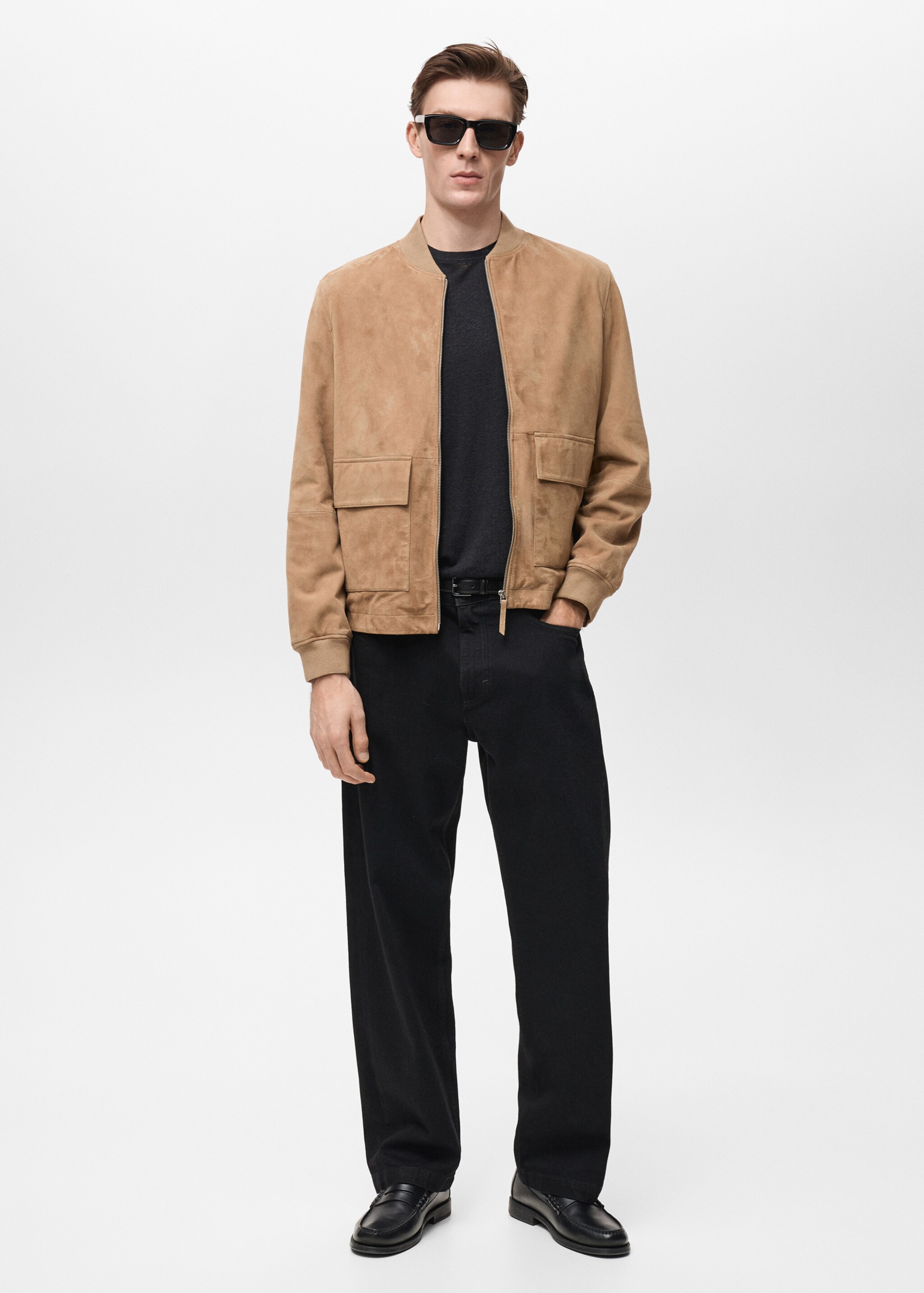 Blouson bomber cuir daim - Plan général