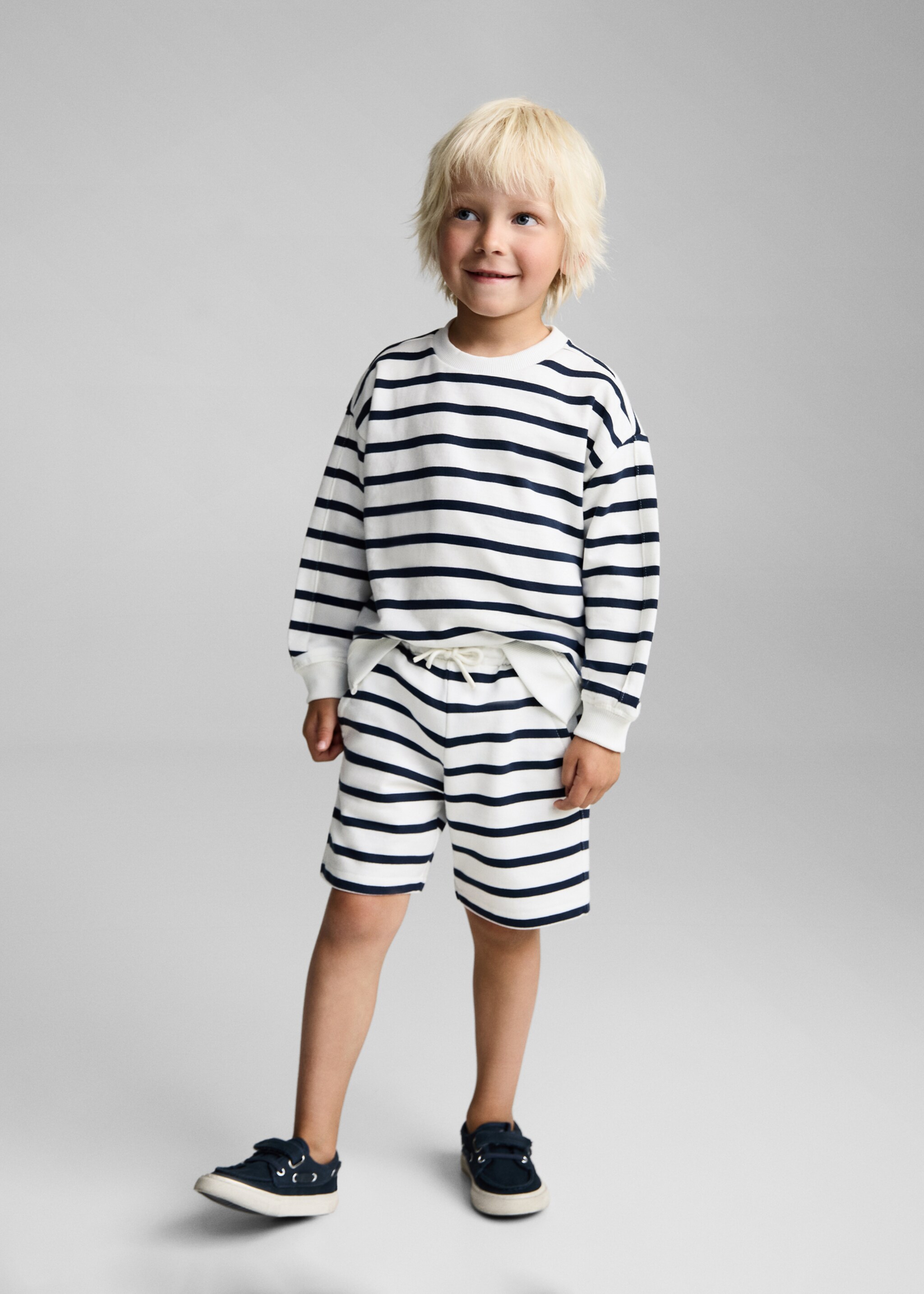Striped cotton-blend sweatshirt - General plane