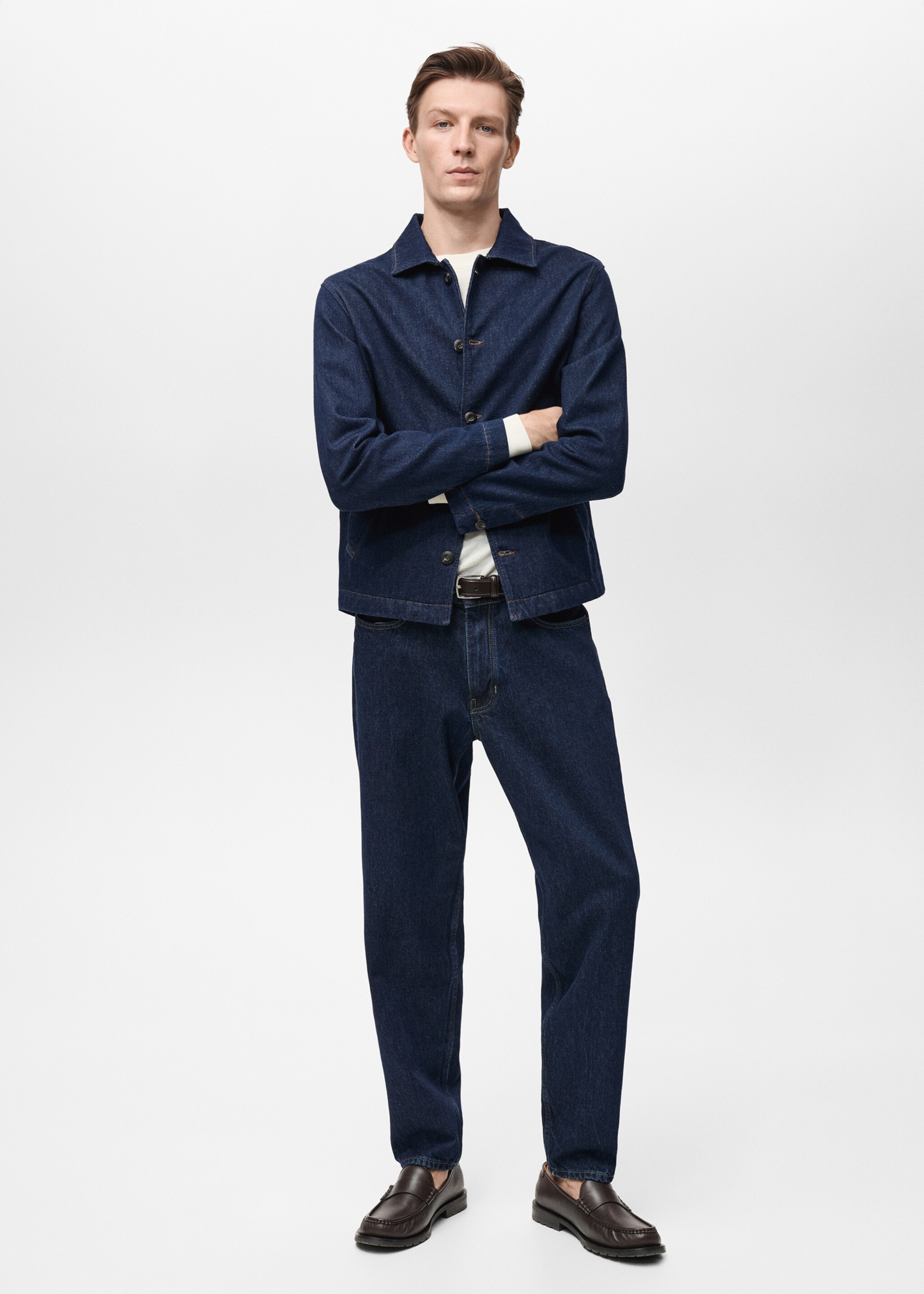 Regular-fit denim overshirt - General plane