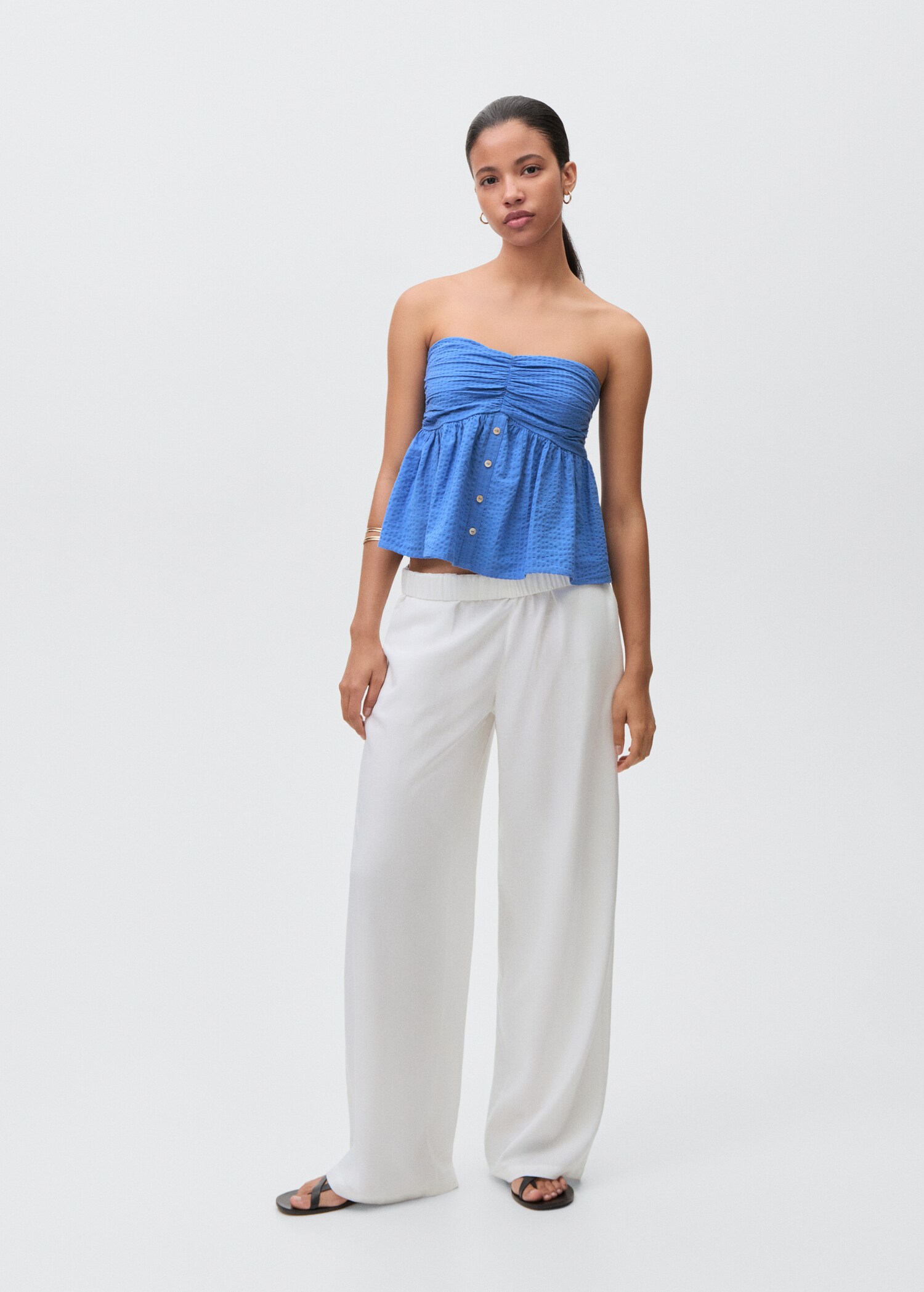 Ruched strapless top - General plane