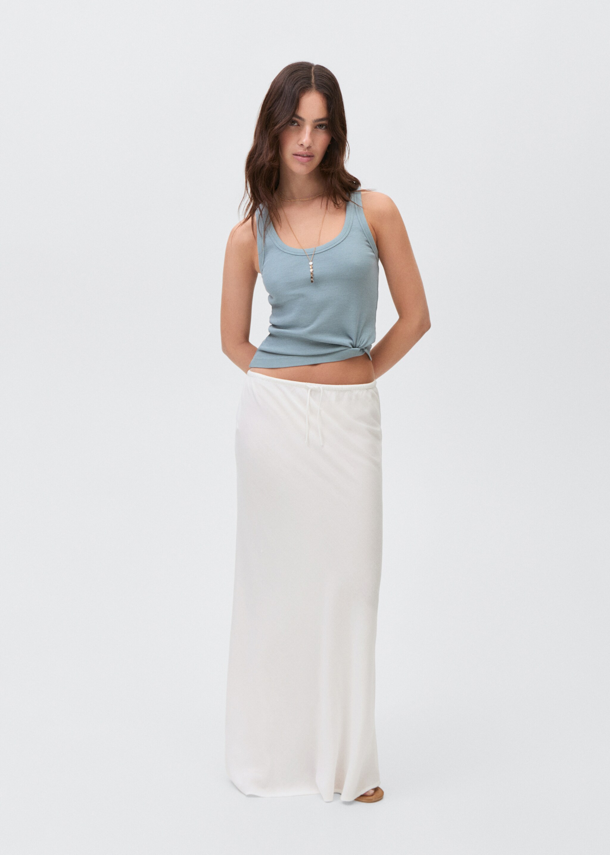 Bow linen skirt - General plane