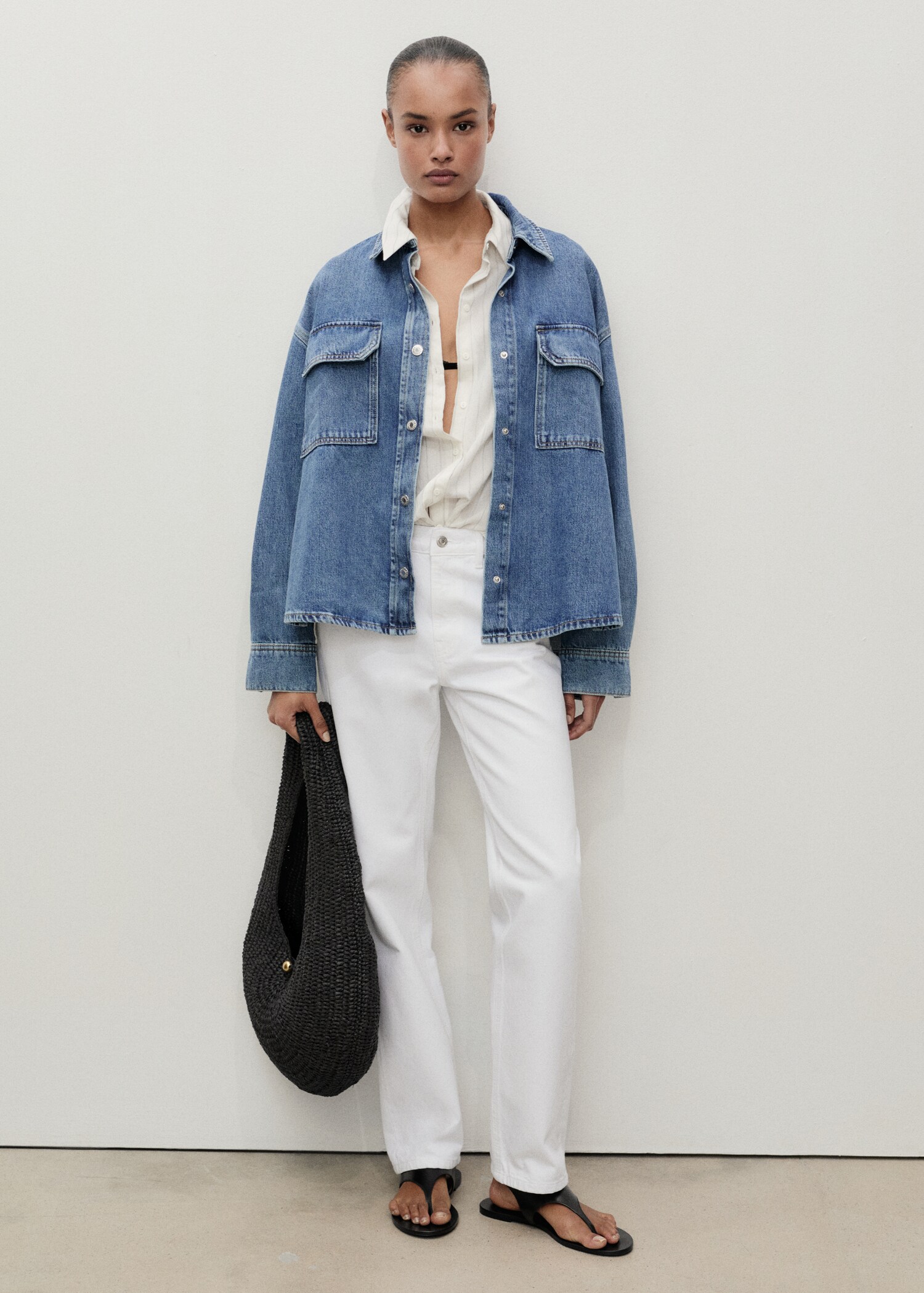 Mid-rise straight jeans - General plane