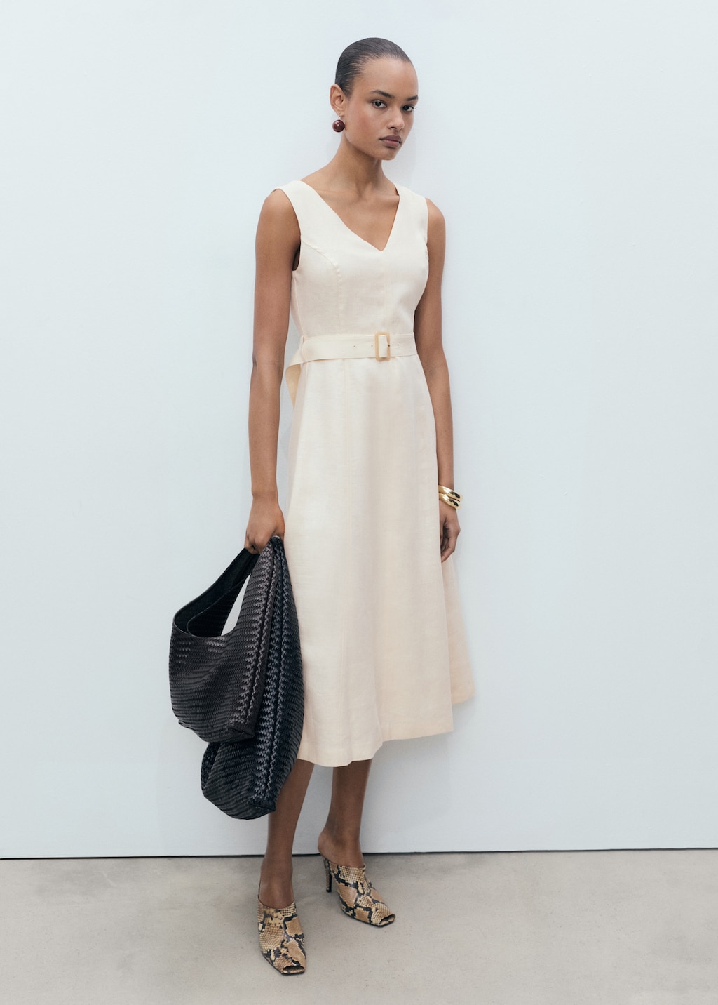 Belt linen dress - image 2