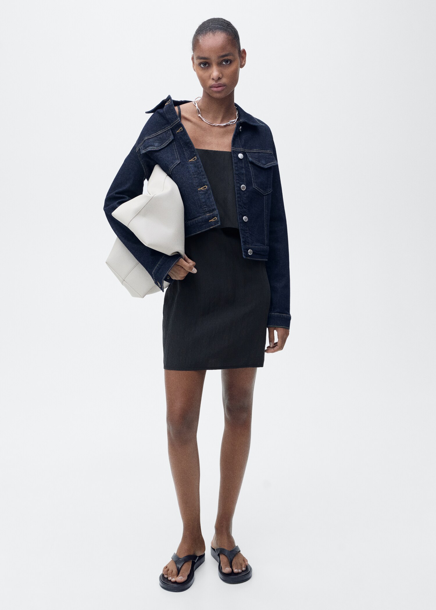 Lyocell dress with ruffles - General plane