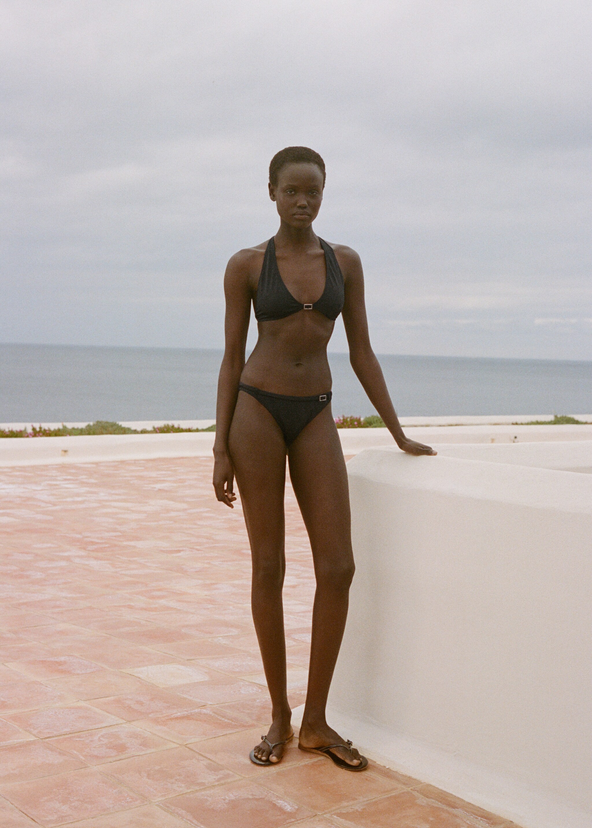 Halter bikini top with buckle detail - General plane