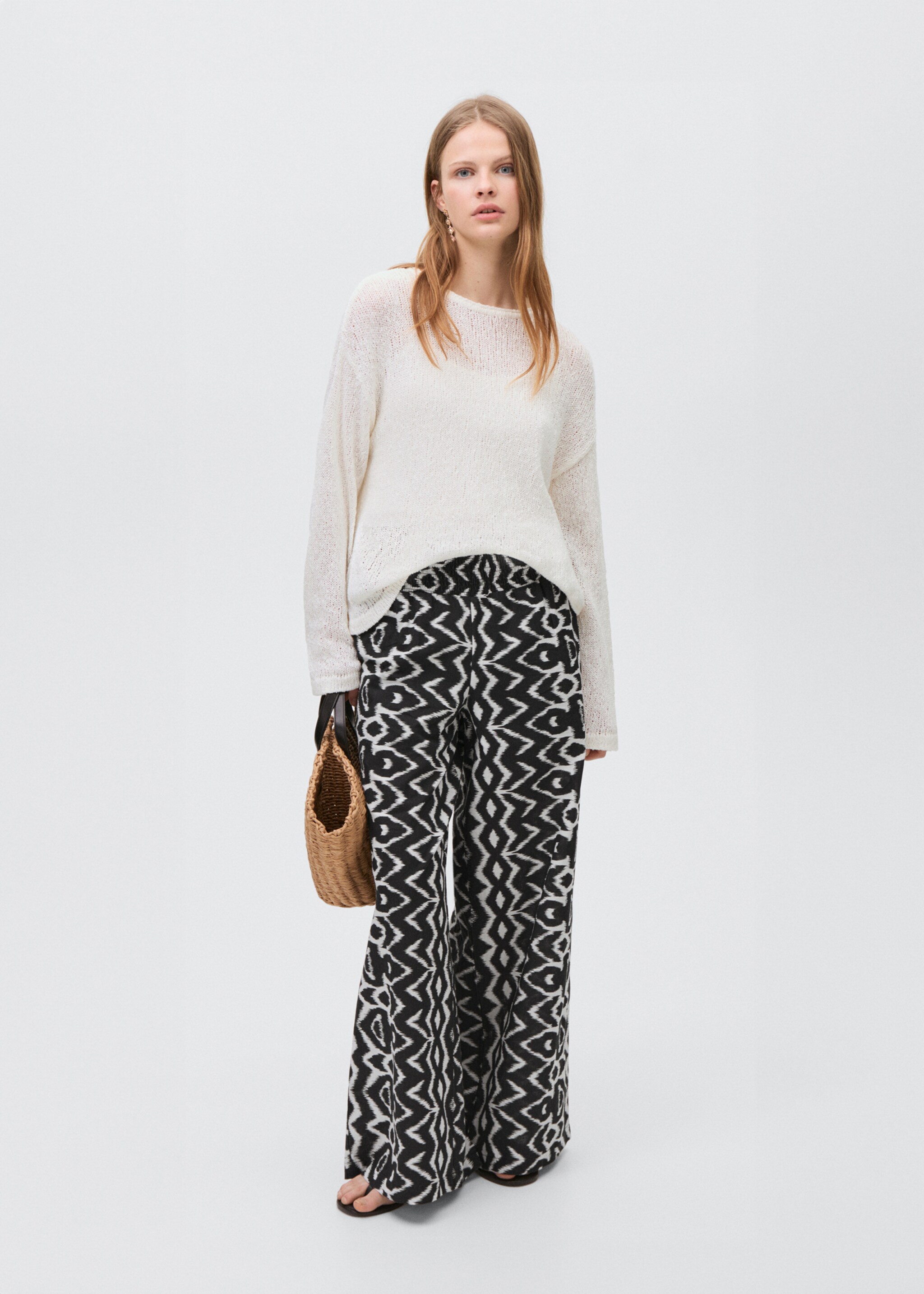 Printed straight trousers - General plane