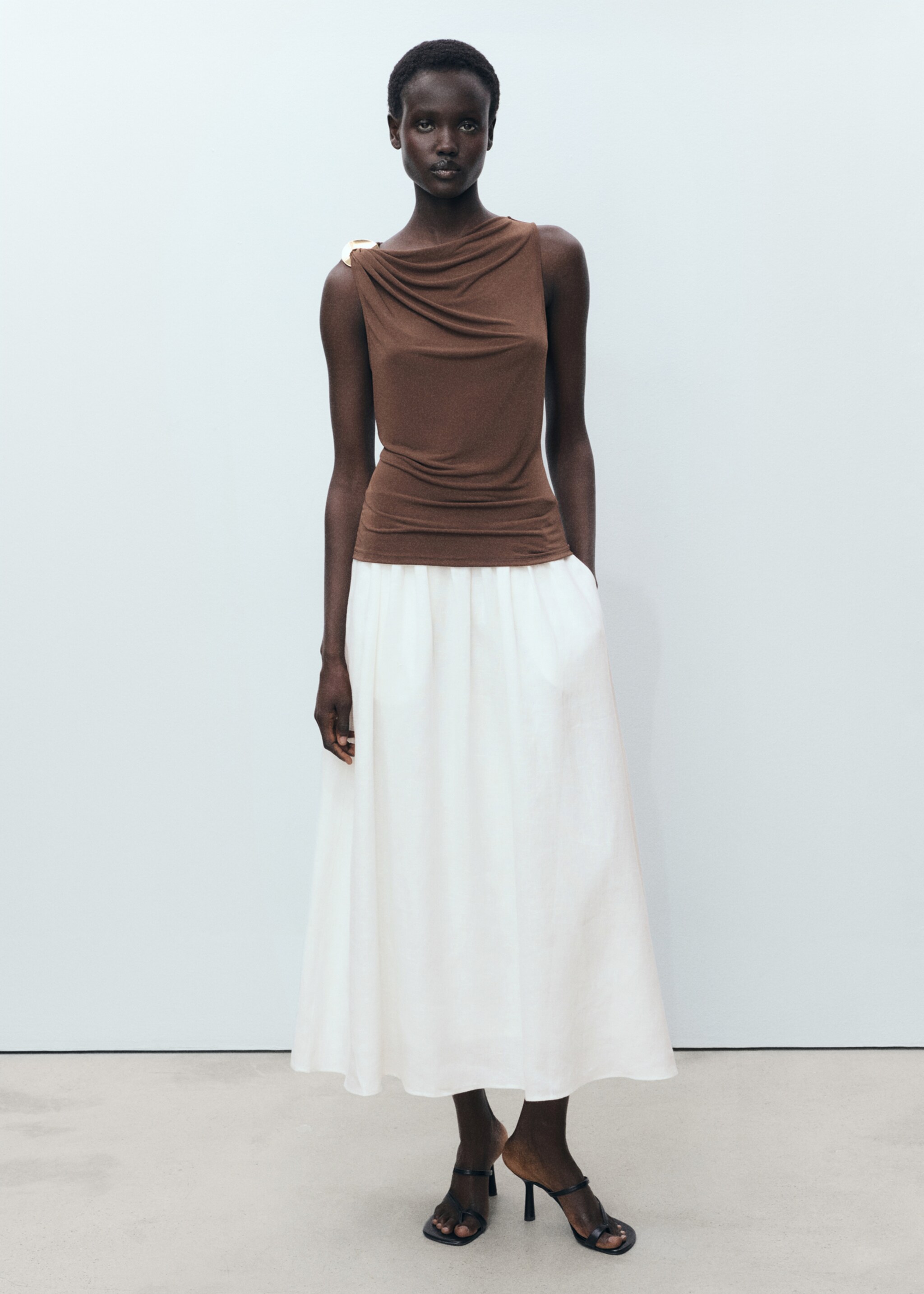 Flared linen skirt - General plane